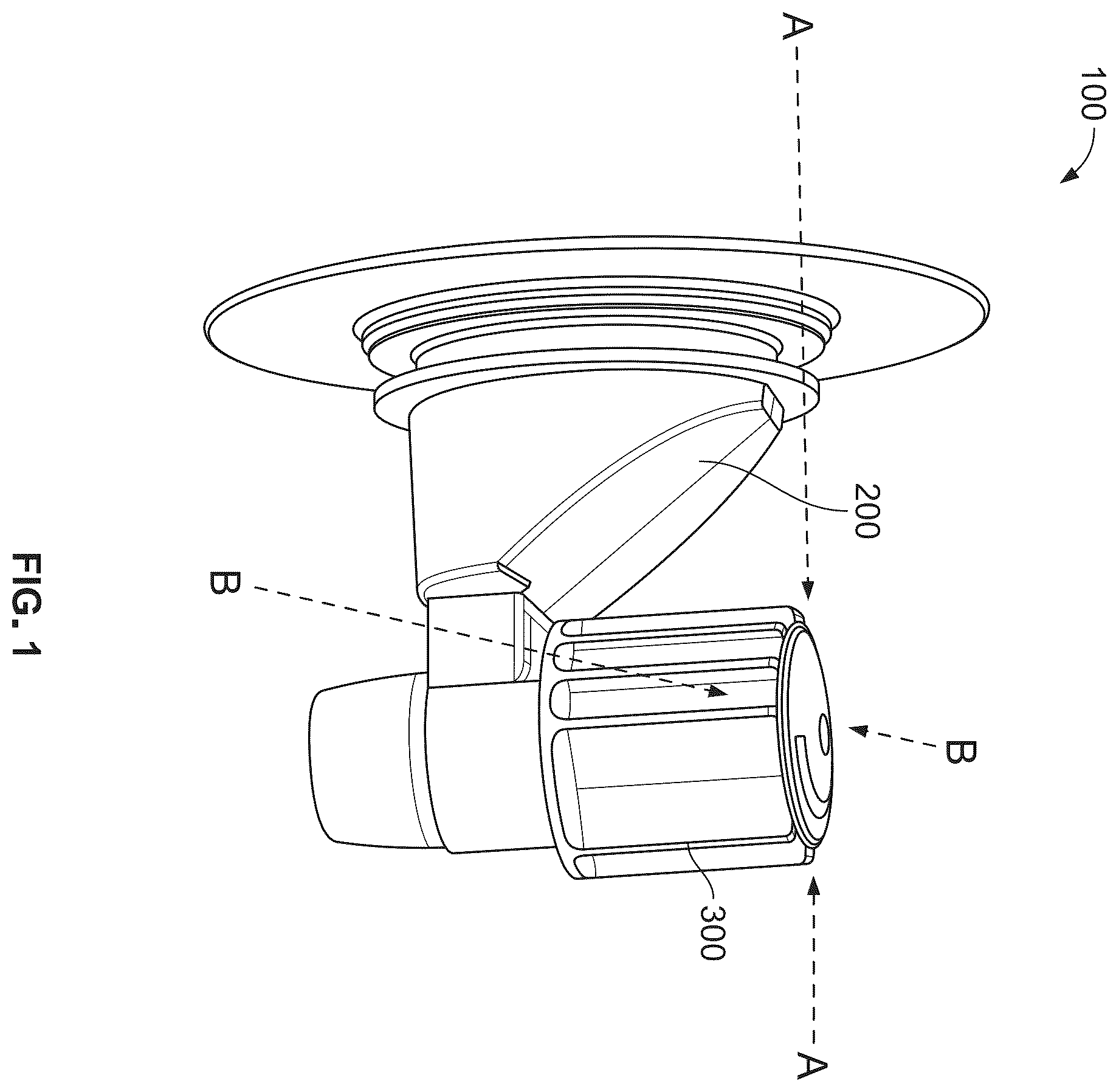 Patent US12410051 Figure 1 – Two piece, T-shaped dispensing tap and method of making same