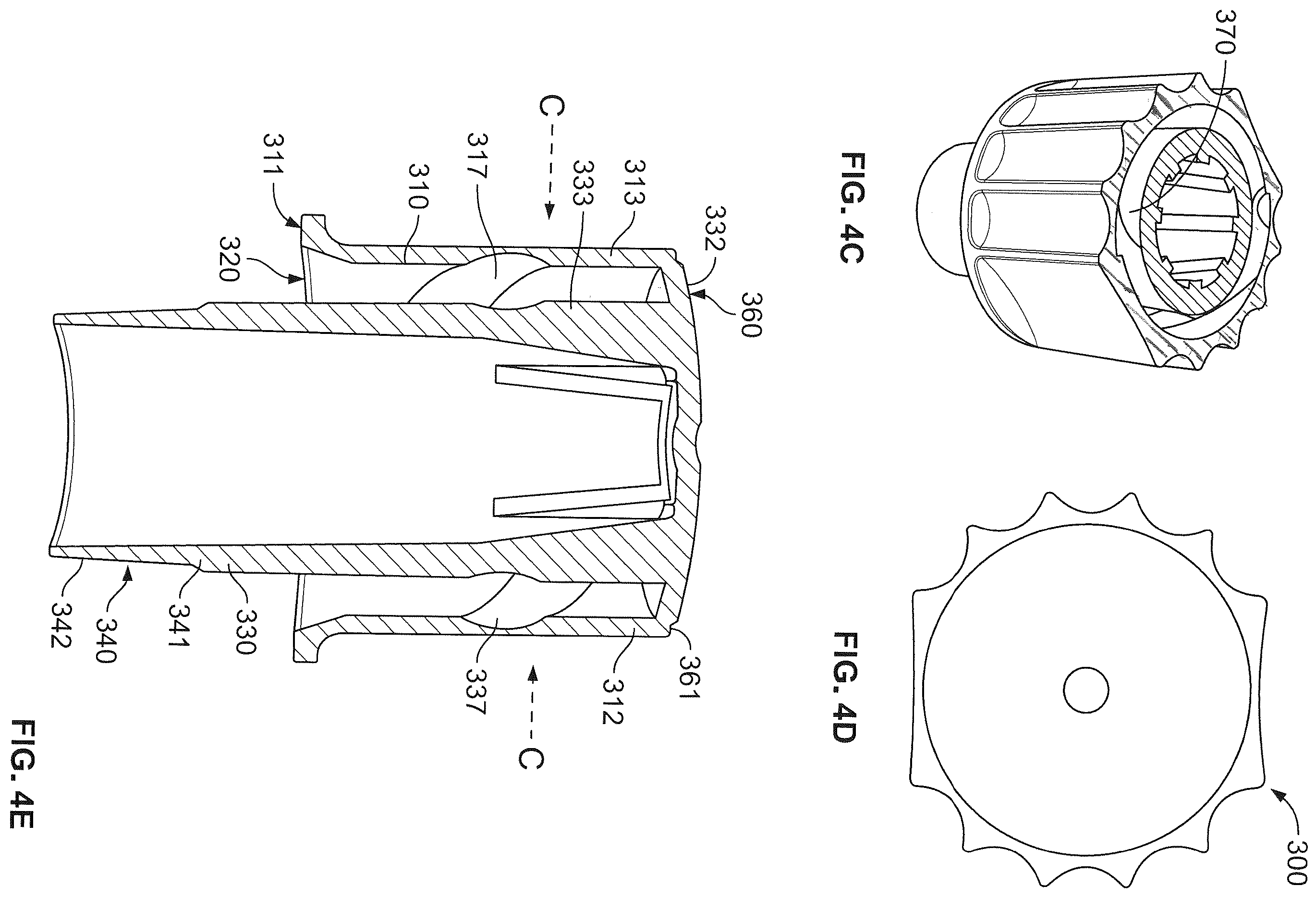 Patent US12410051 Figure 8 – Two piece, T-shaped dispensing tap and method of making same