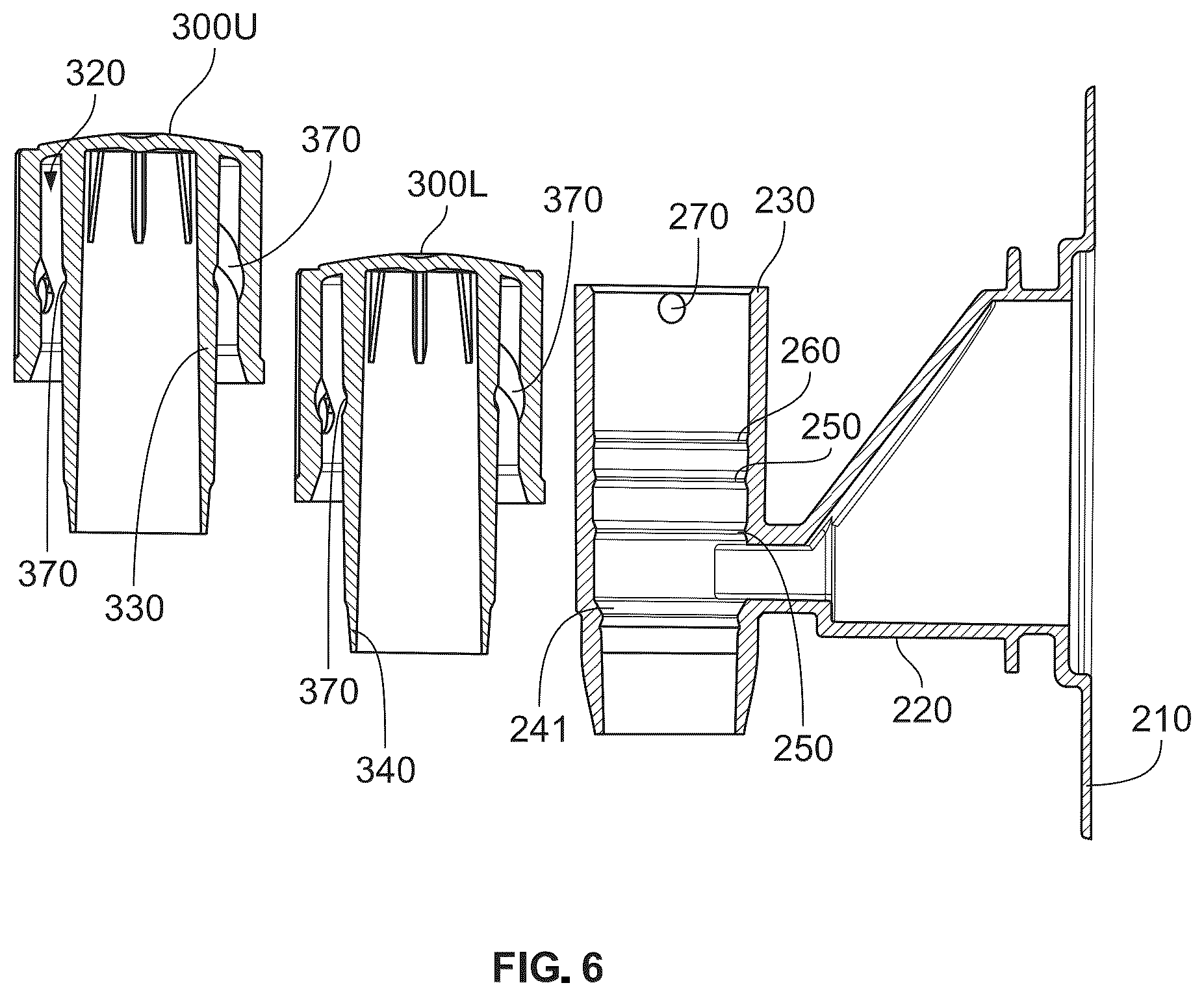 Patent US12410051 Figure 10 – Two piece, T-shaped dispensing tap and method of making same