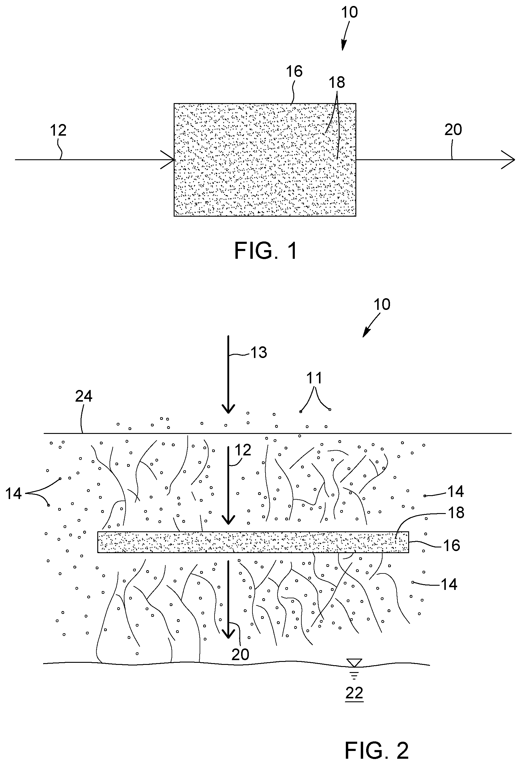 Patent US12410073 Figure 1 – Systems and processes for decontaminating an aqueous flow contaminated with munitions contaminants