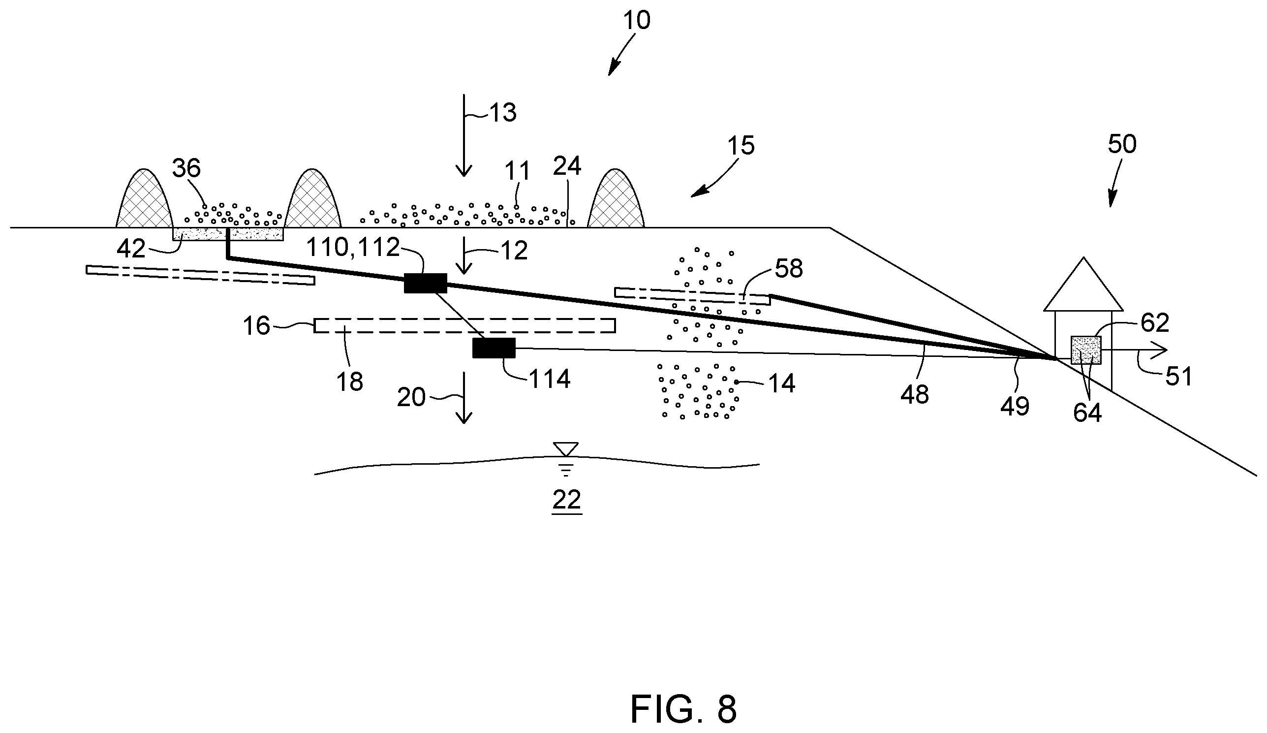 Patent US12410073 Figure 7 – Systems and processes for decontaminating an aqueous flow contaminated with munitions contaminants