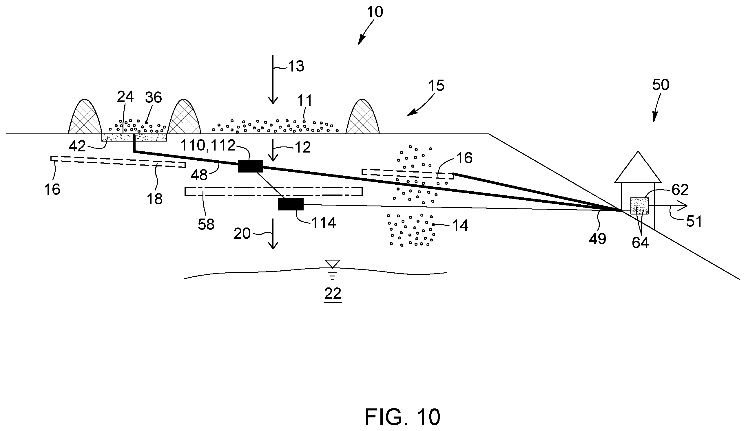 Patent US12410073 Figure 9 – Systems and processes for decontaminating an aqueous flow contaminated with munitions contaminants
