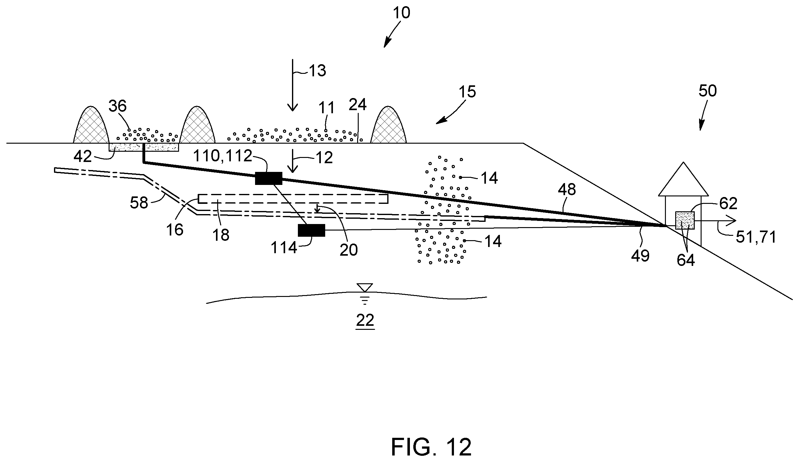 Patent US12410073 Figure 11 – Systems and processes for decontaminating an aqueous flow contaminated with munitions contaminants