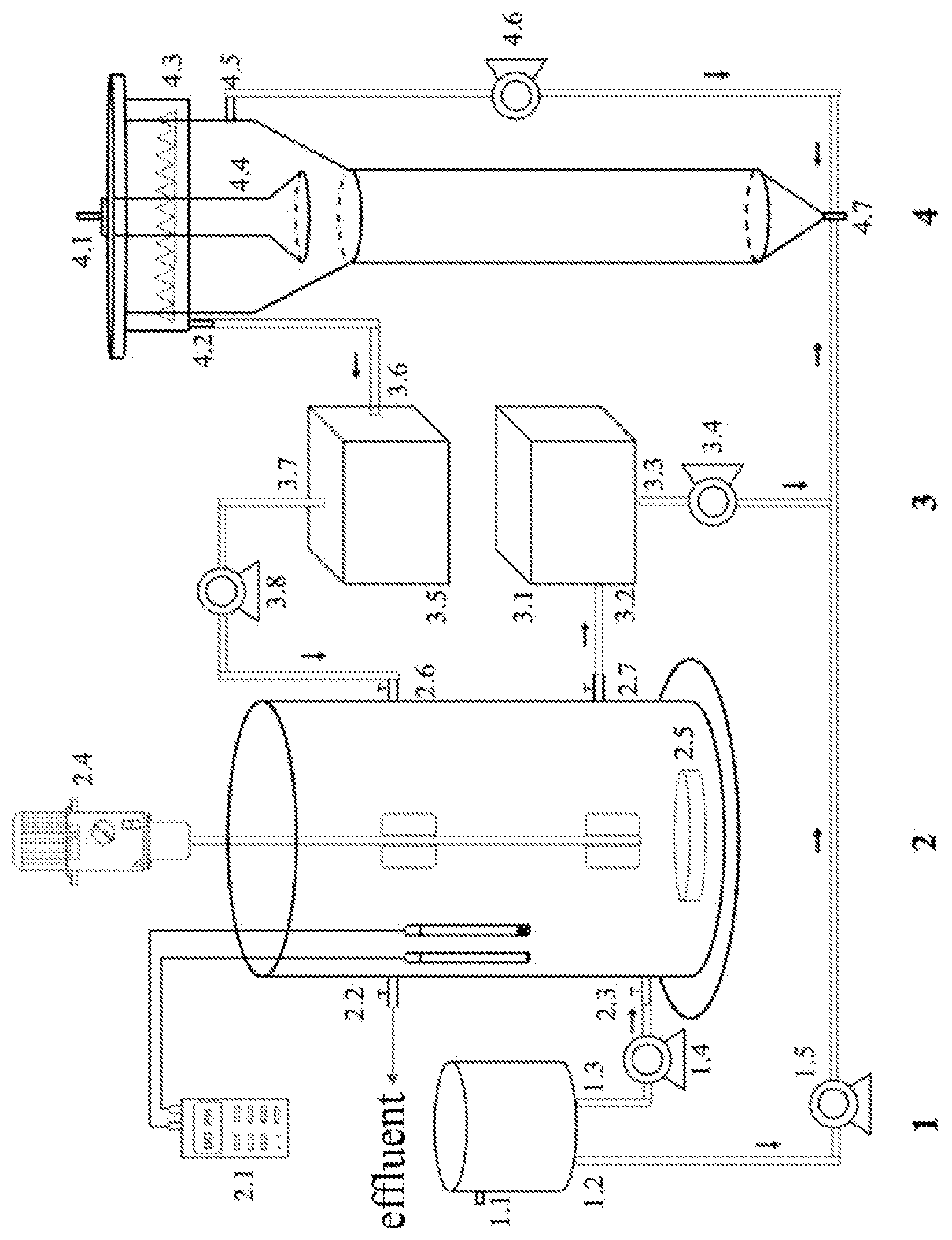 Patent US12410082 — Method for treating middle and mature landfill leachate by endogenous denitrification combined autotrophic nitrogen removal process — Figure 1