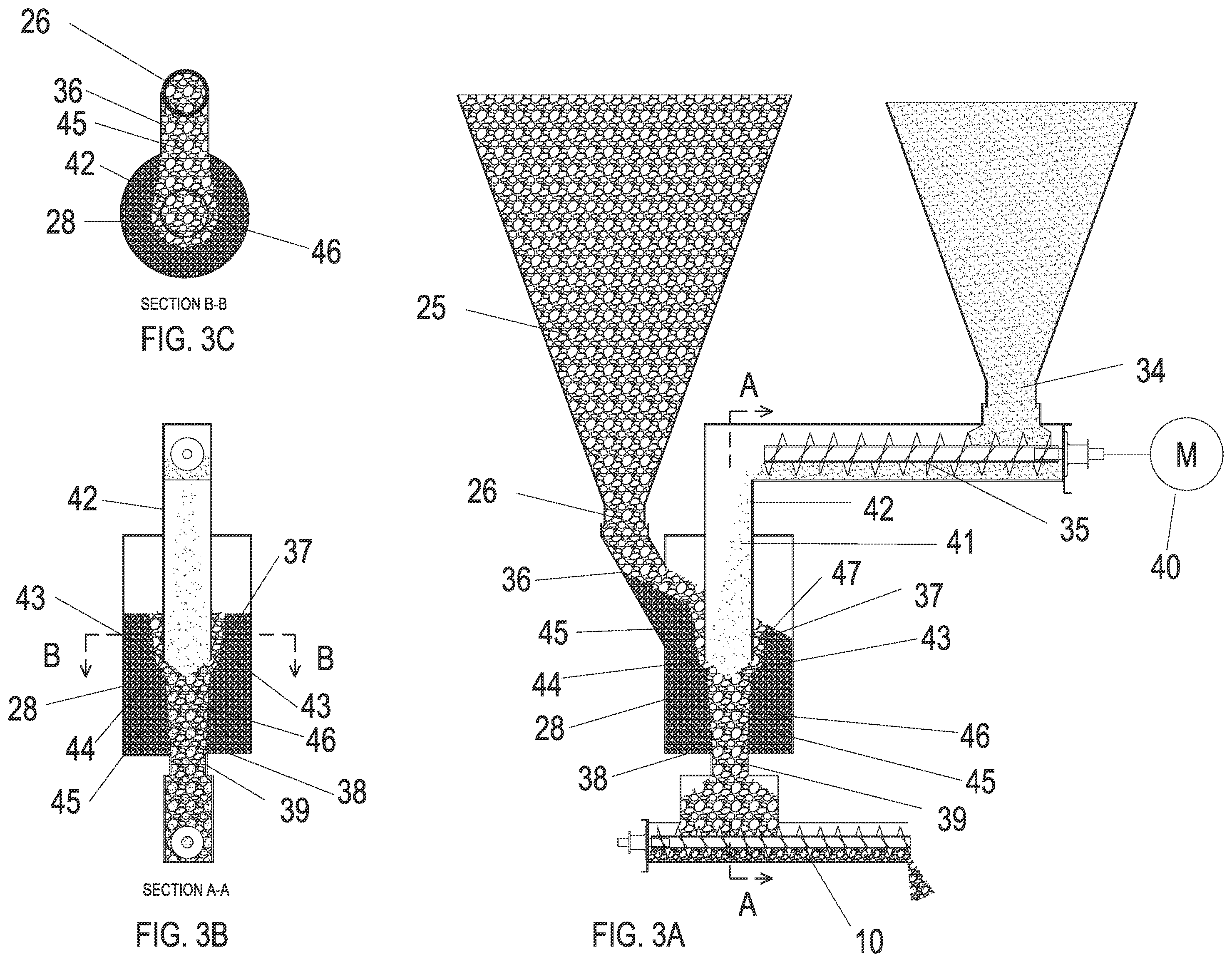 Patent US12410087 Figure 3 – Batch and cullet proportioning apparatus