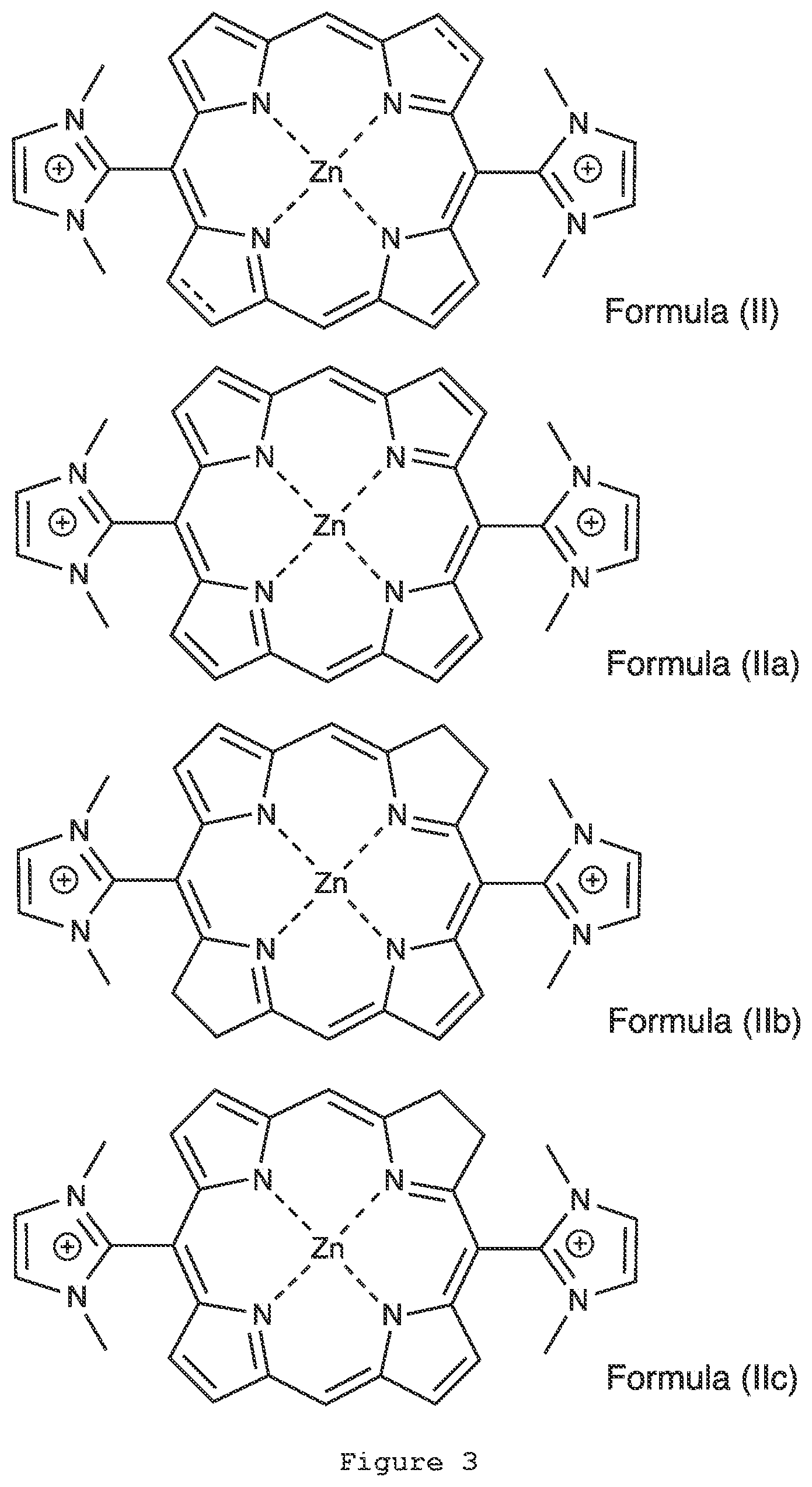 Patent US12410178 Figure 3 – Small cationic ortho-5,15-di-heteroaryl-porphyrin derivatives and their applications in photoinactivation of microorganisms