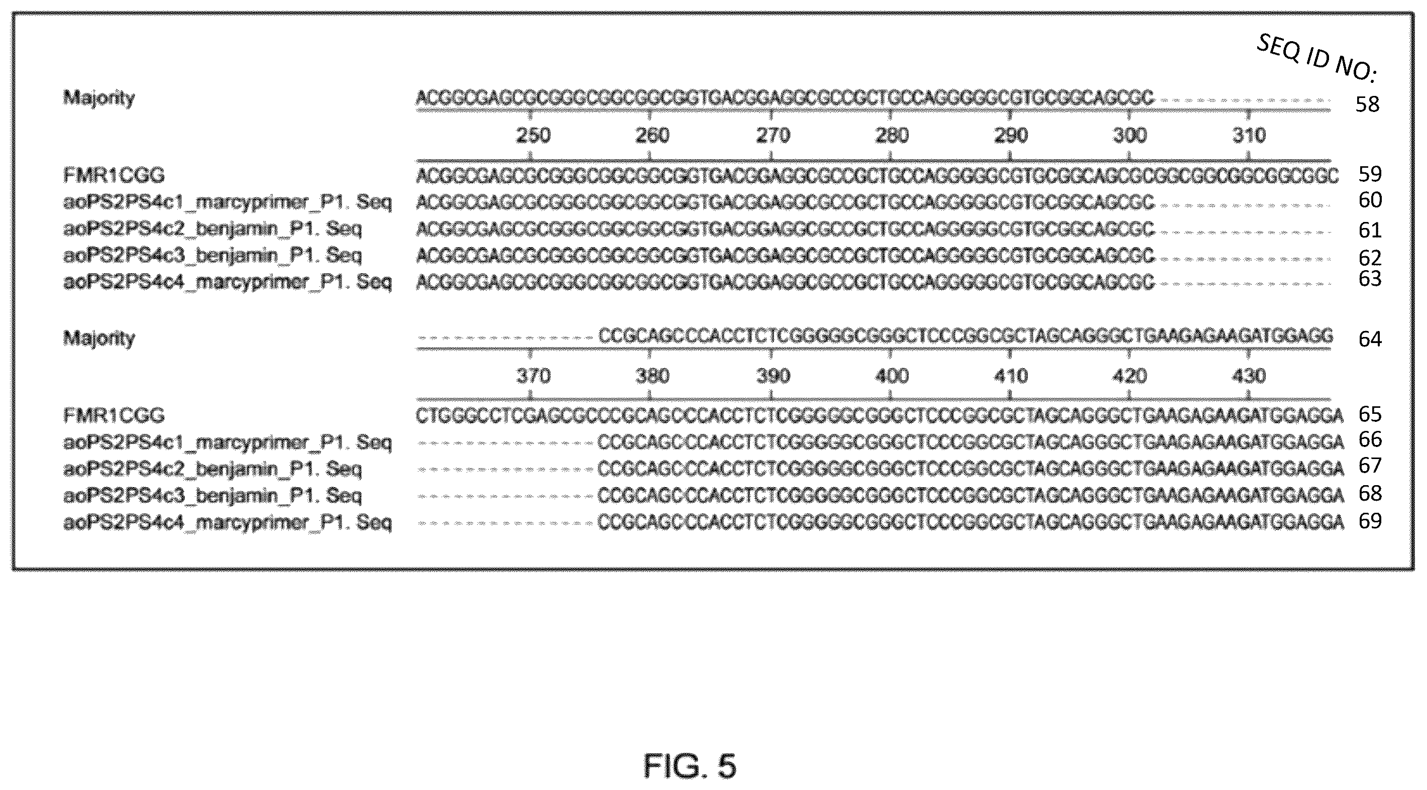 Patent US12410435 Figure 5 – Compositions and methods of use of CRISPR-Cas systems in nucleotide repeat disorders