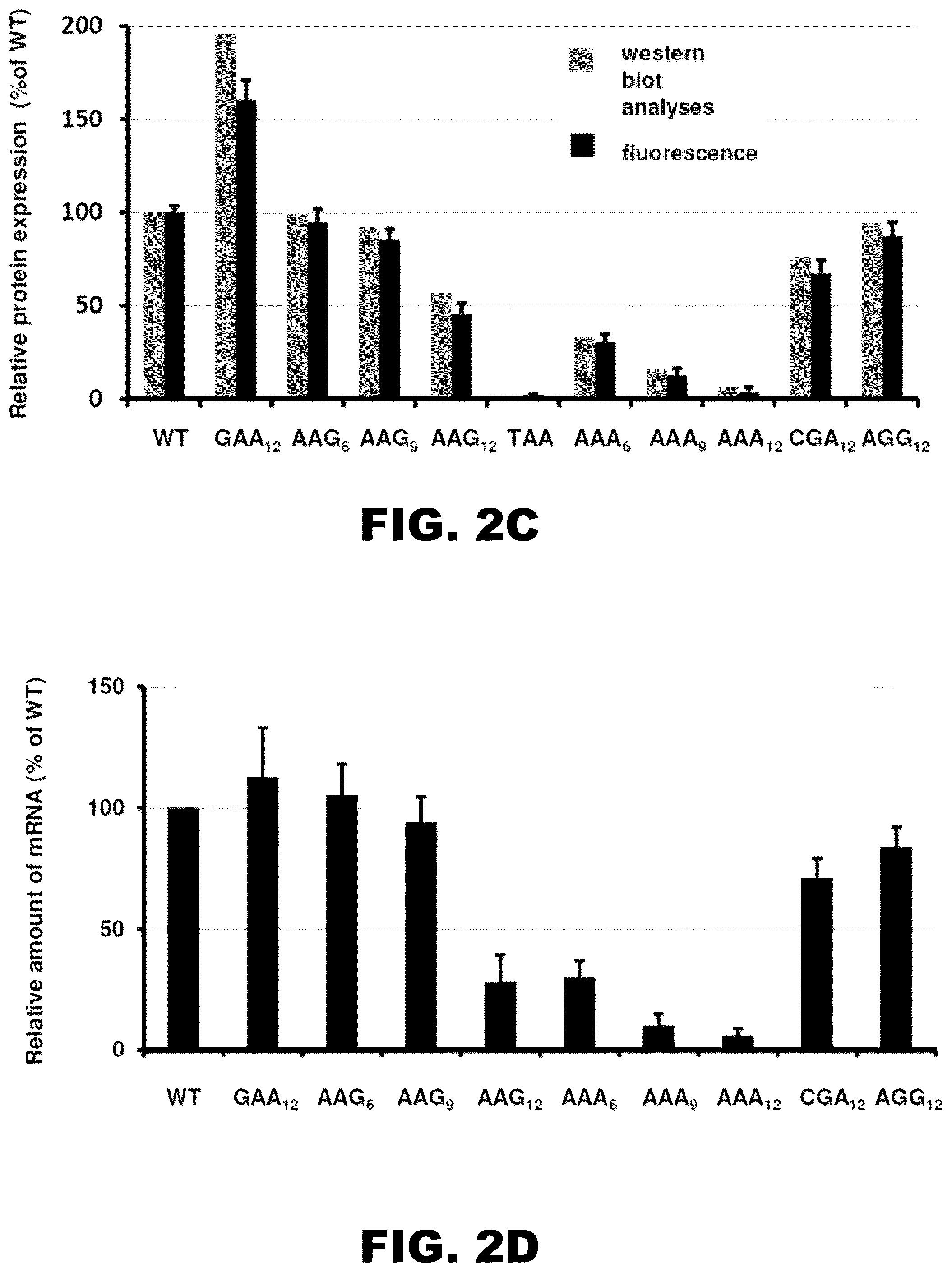 Patent US12410437 Figure 3 – Incorporation of internal polya-encoded poly-lysine sequence tags and their variations for the tunable control of protein synthesis in bacterial and eukaryotic cells