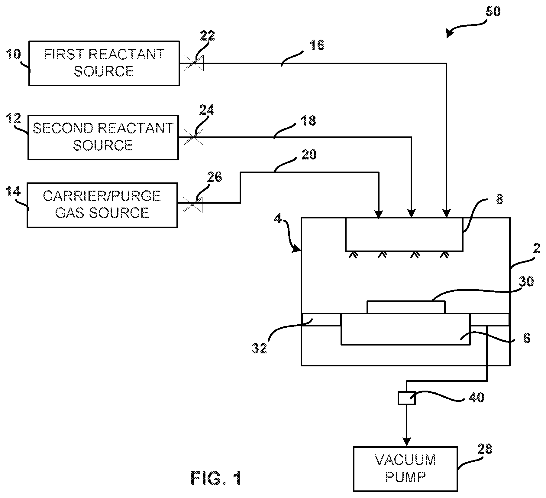 Patent US12410515 Figure 1 – Contaminant trap system for a reactor system