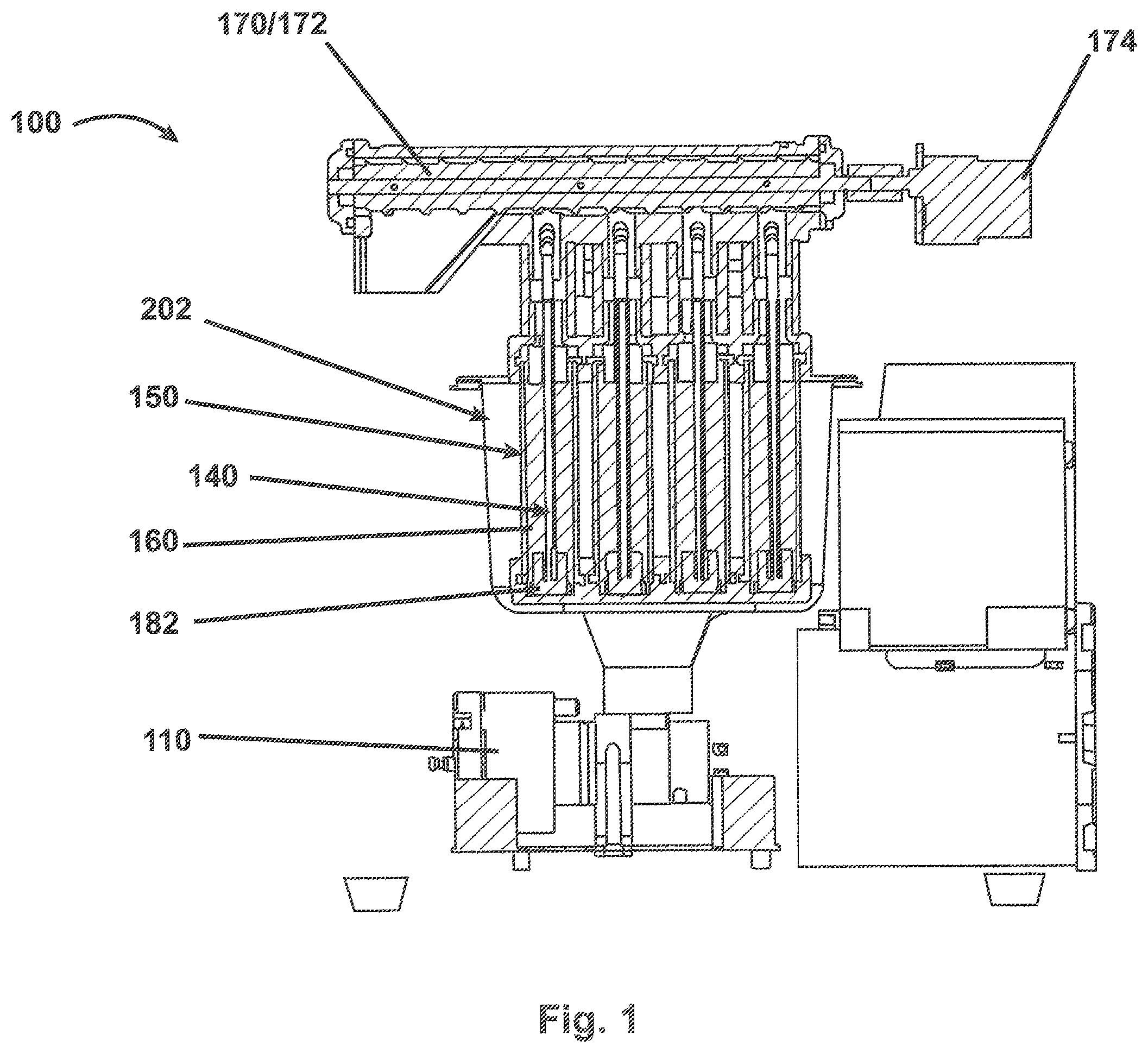 Patent US12410527 Figure 1 – Apparatus and related methods for reducing the amount of atmospheric carbon dioxide
