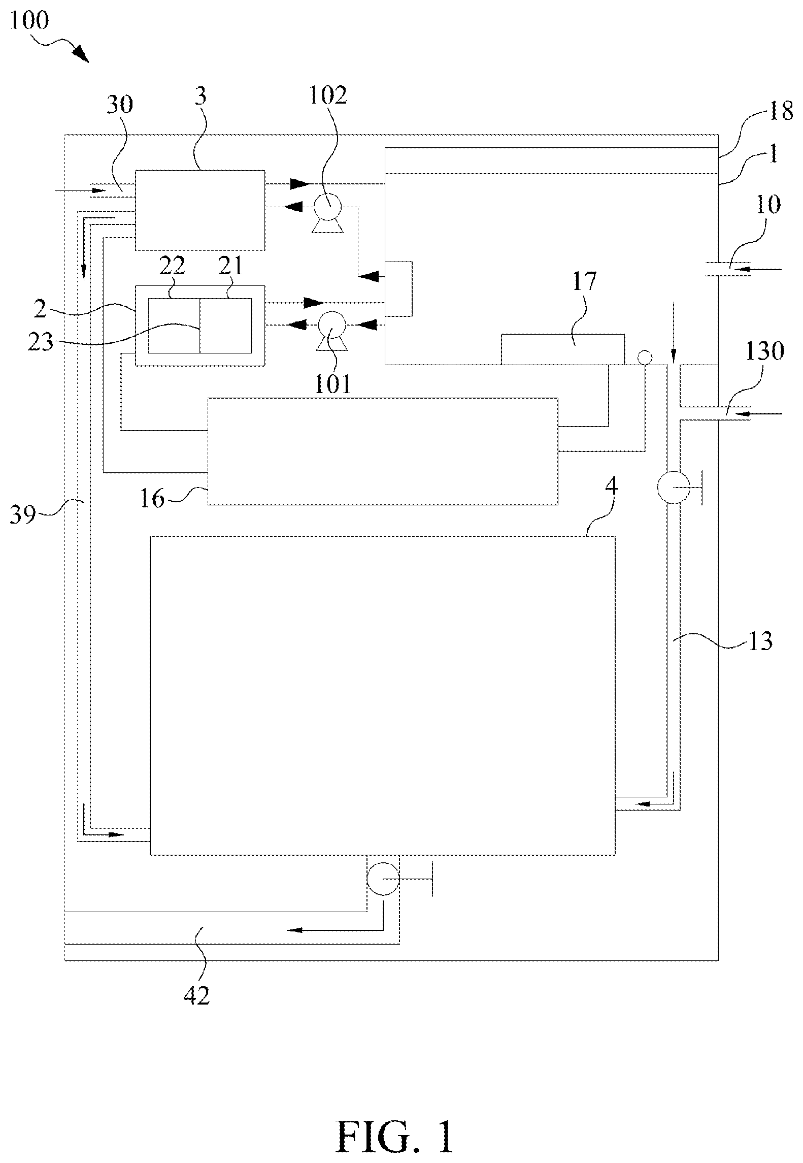 Patent US12410547 Figure 1 – Clothing washing system, apparatus for generating nano microbubble ionic water, and method of washing clothes