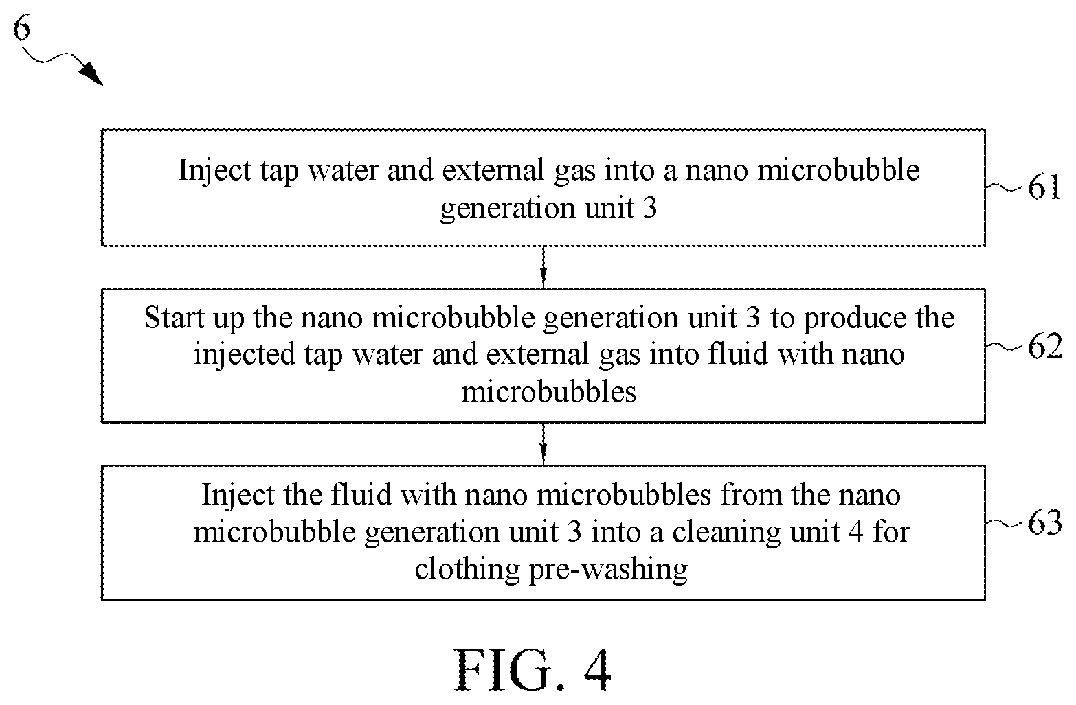 Patent US12410547 Figure 4 – Clothing washing system, apparatus for generating nano microbubble ionic water, and method of washing clothes