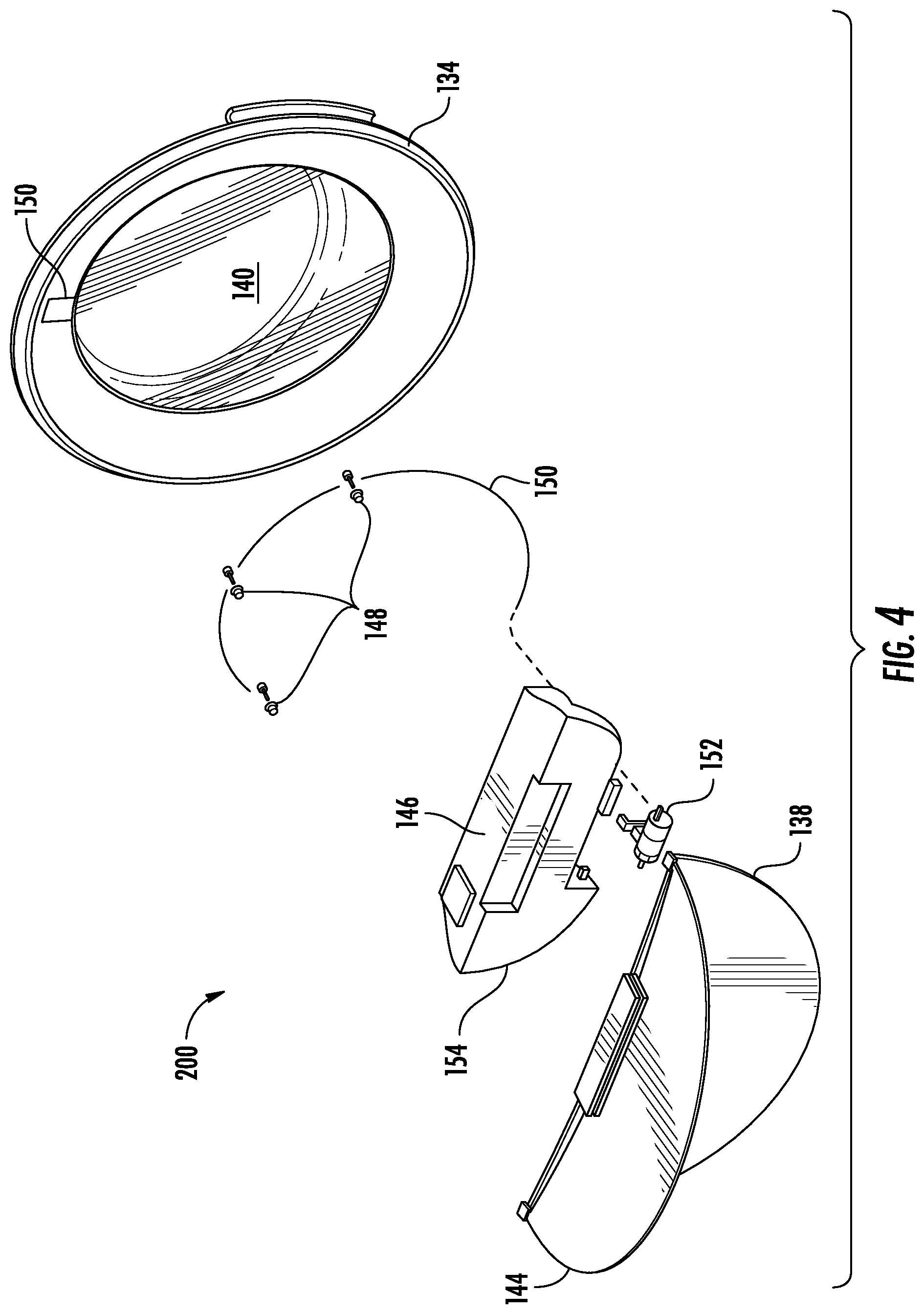 Patent US12410550 Figure 4 – Laundry appliance door for treatment of non-moving articles