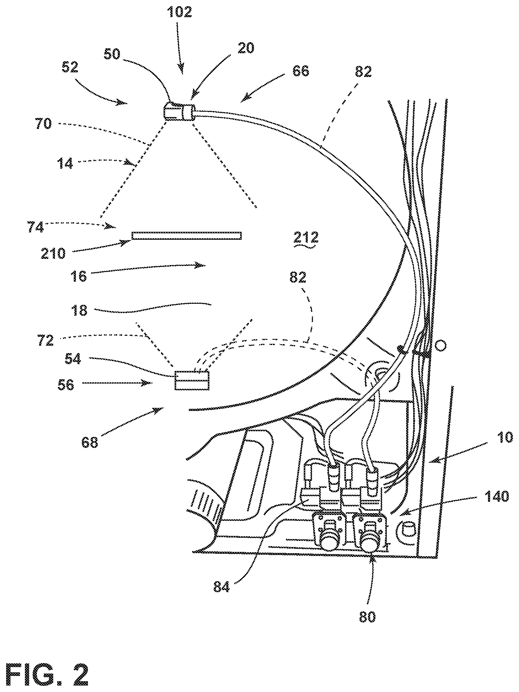 Patent US12410552 Figure 2 – Three-dimensional steam generating system for performing a steam cycle within a laundry appliance