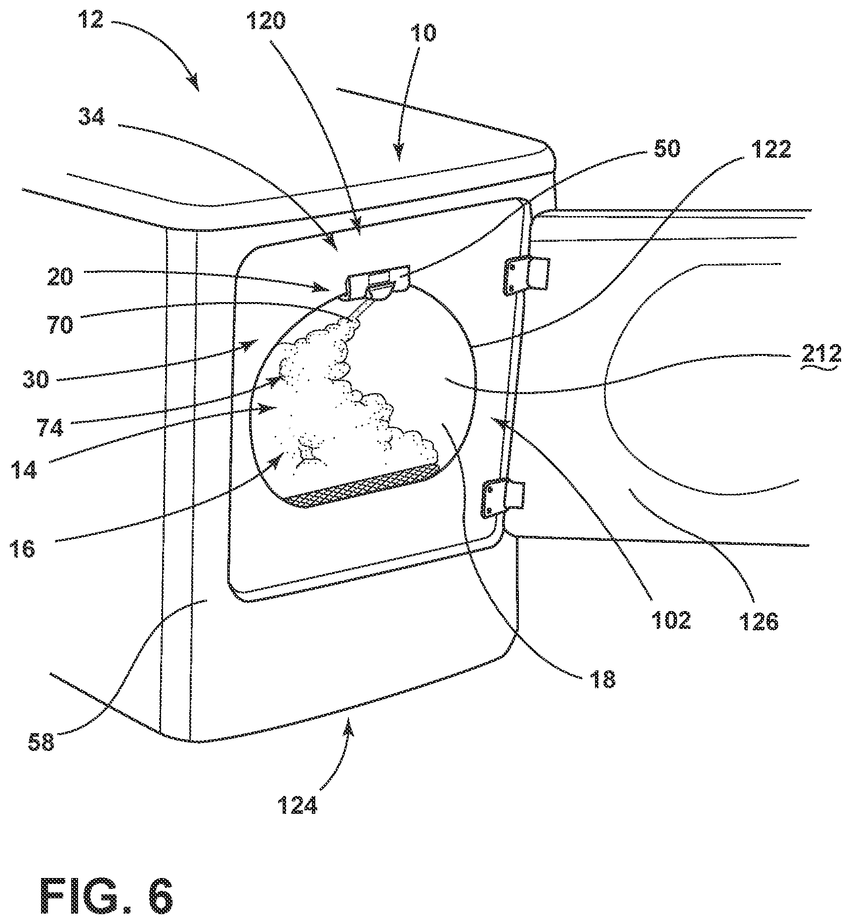 Patent US12410552 Figure 5 – Three-dimensional steam generating system for performing a steam cycle within a laundry appliance