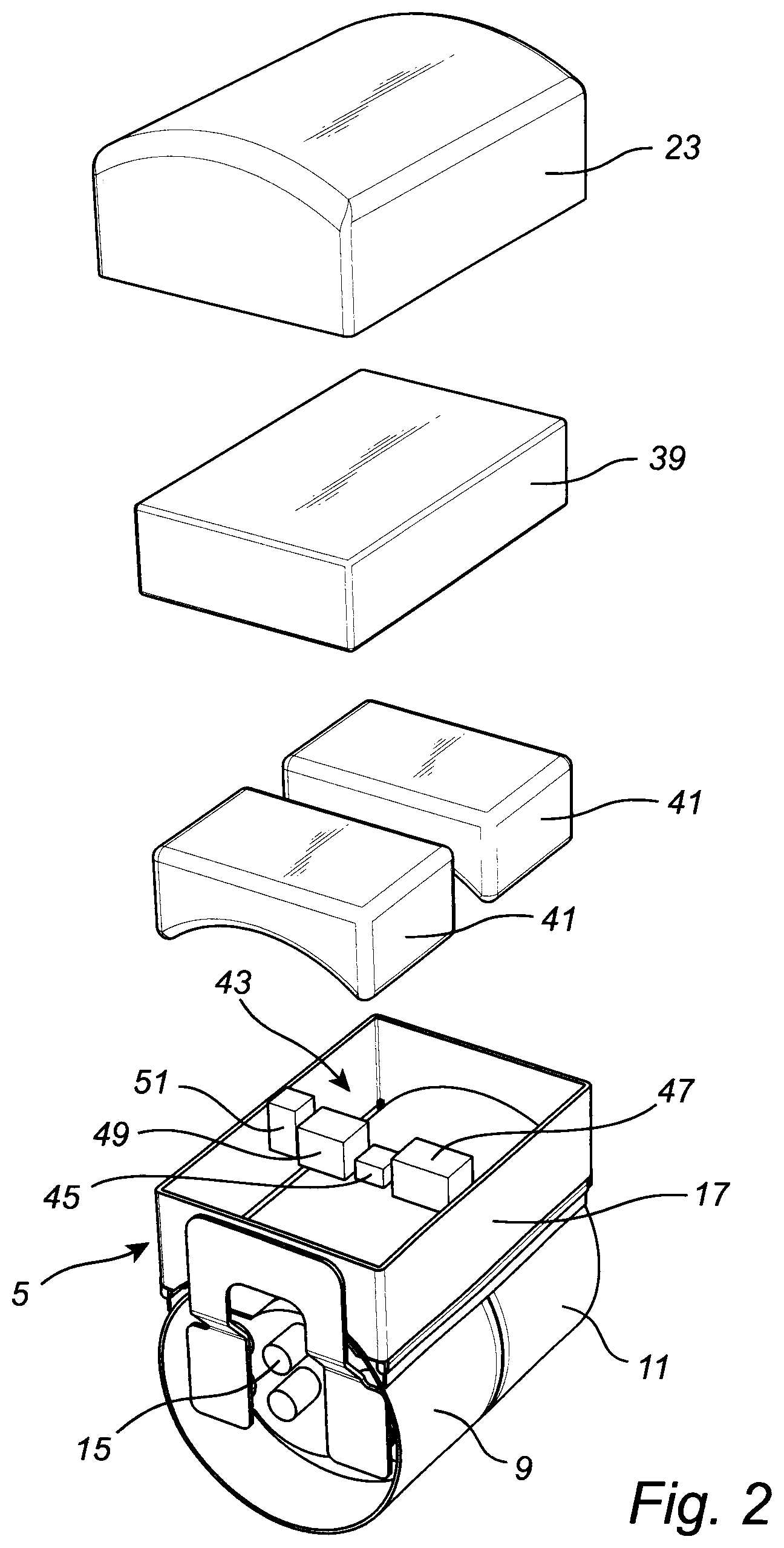 Patent US12410565 Figure 2 – Compacting roller with an electronic balancing system for maintaining the roller in an upright position