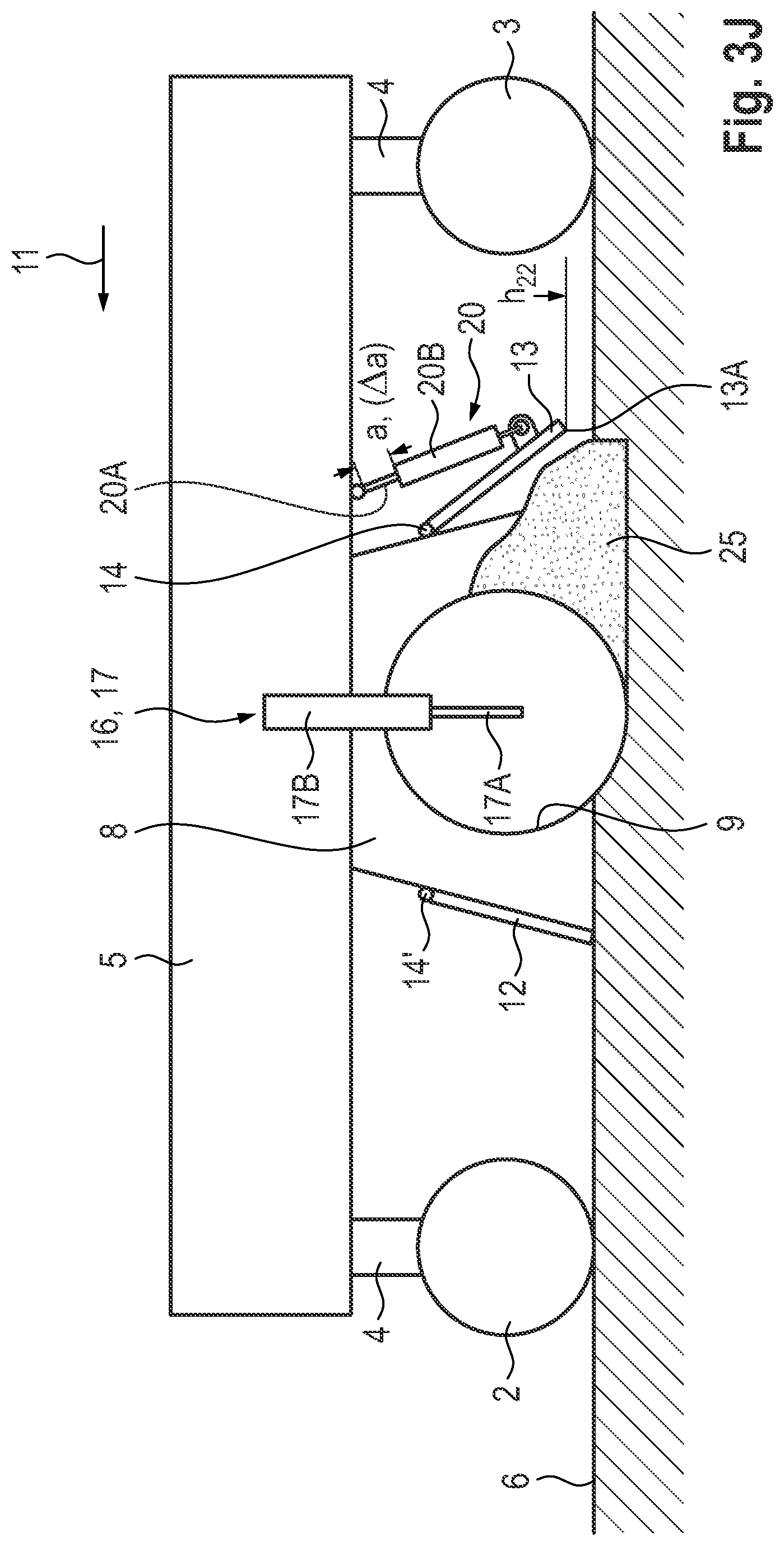 Patent US12410567 Figure 12 – Ground milling machine, in particular stabiliser or recycler, and method of operating a ground milling machine