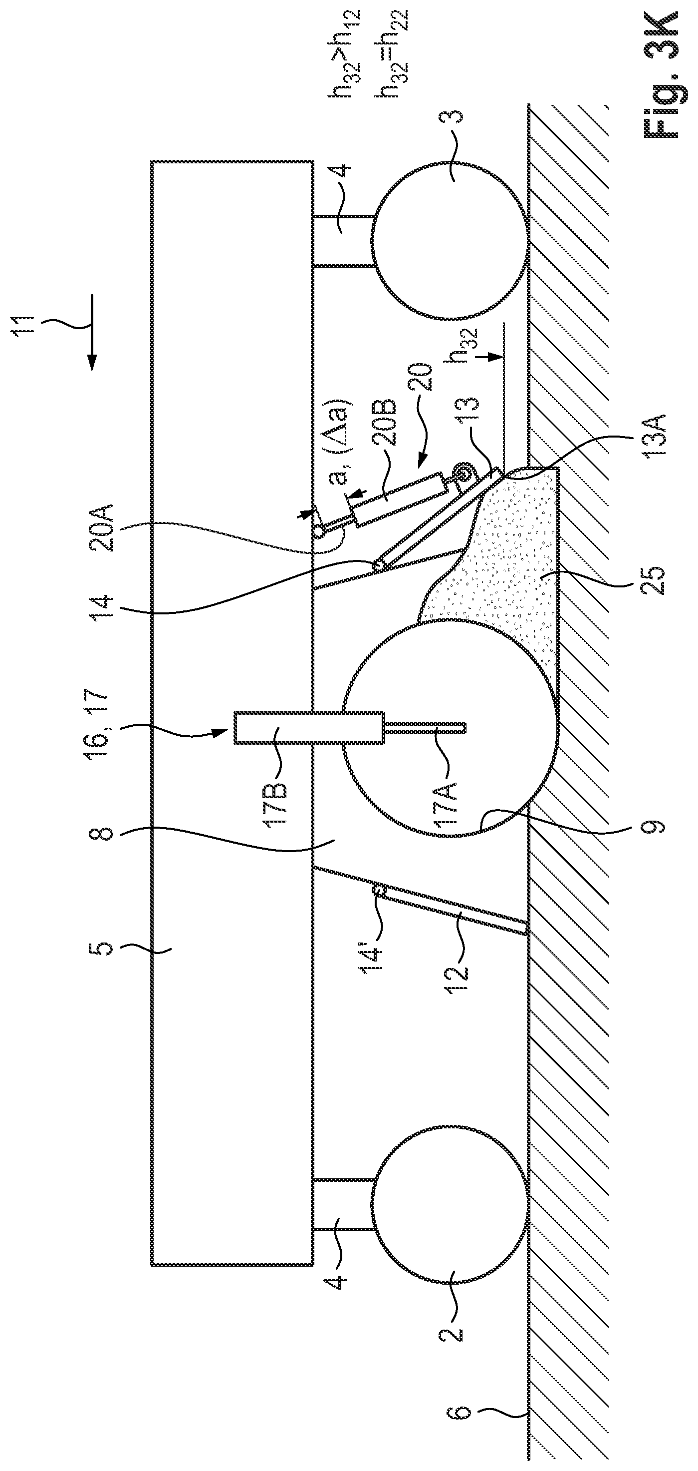 Patent US12410567 Figure 13 – Ground milling machine, in particular stabiliser or recycler, and method of operating a ground milling machine