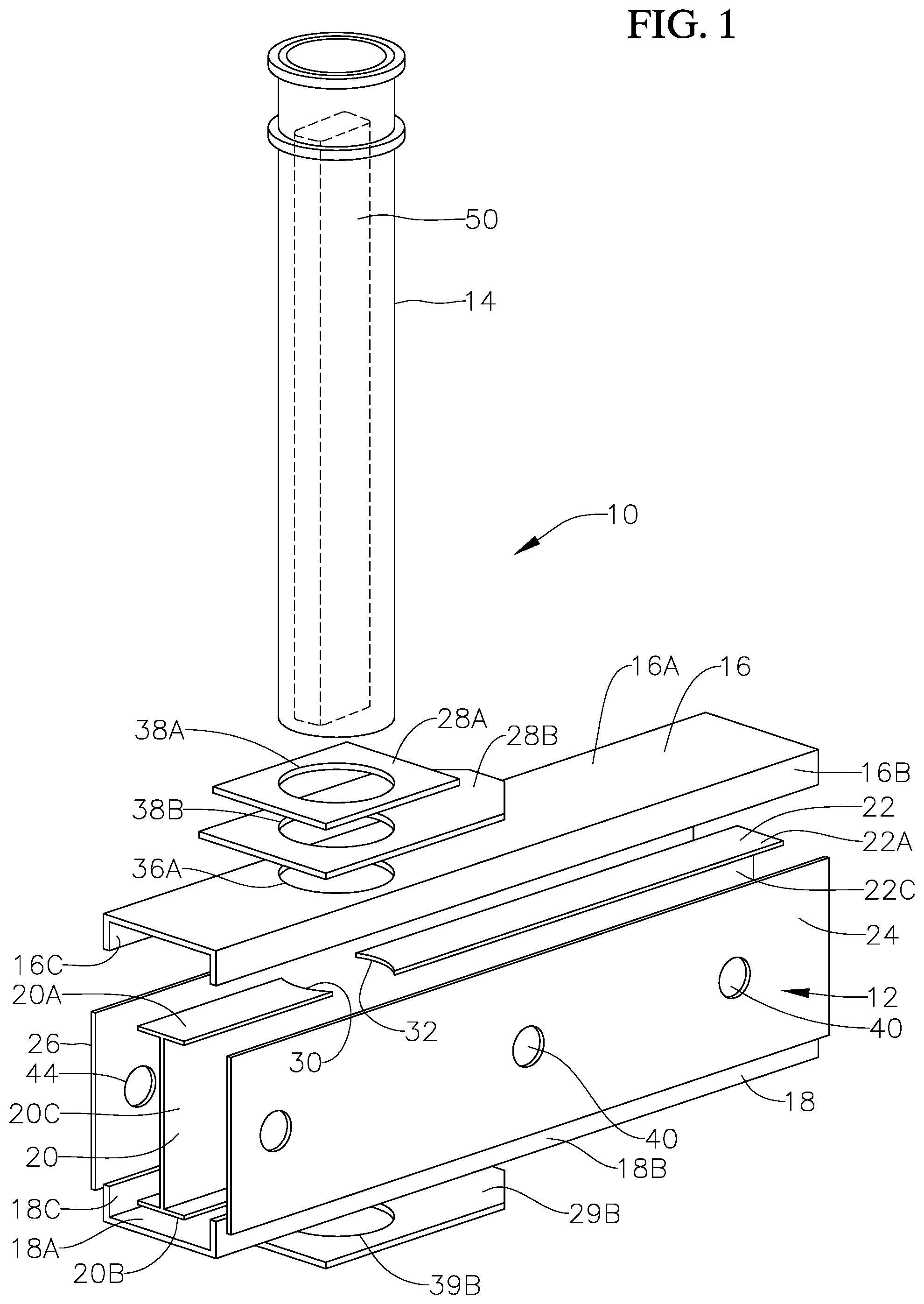 Patent US12410568 Figure 1 – Shallow foundation bollard structures