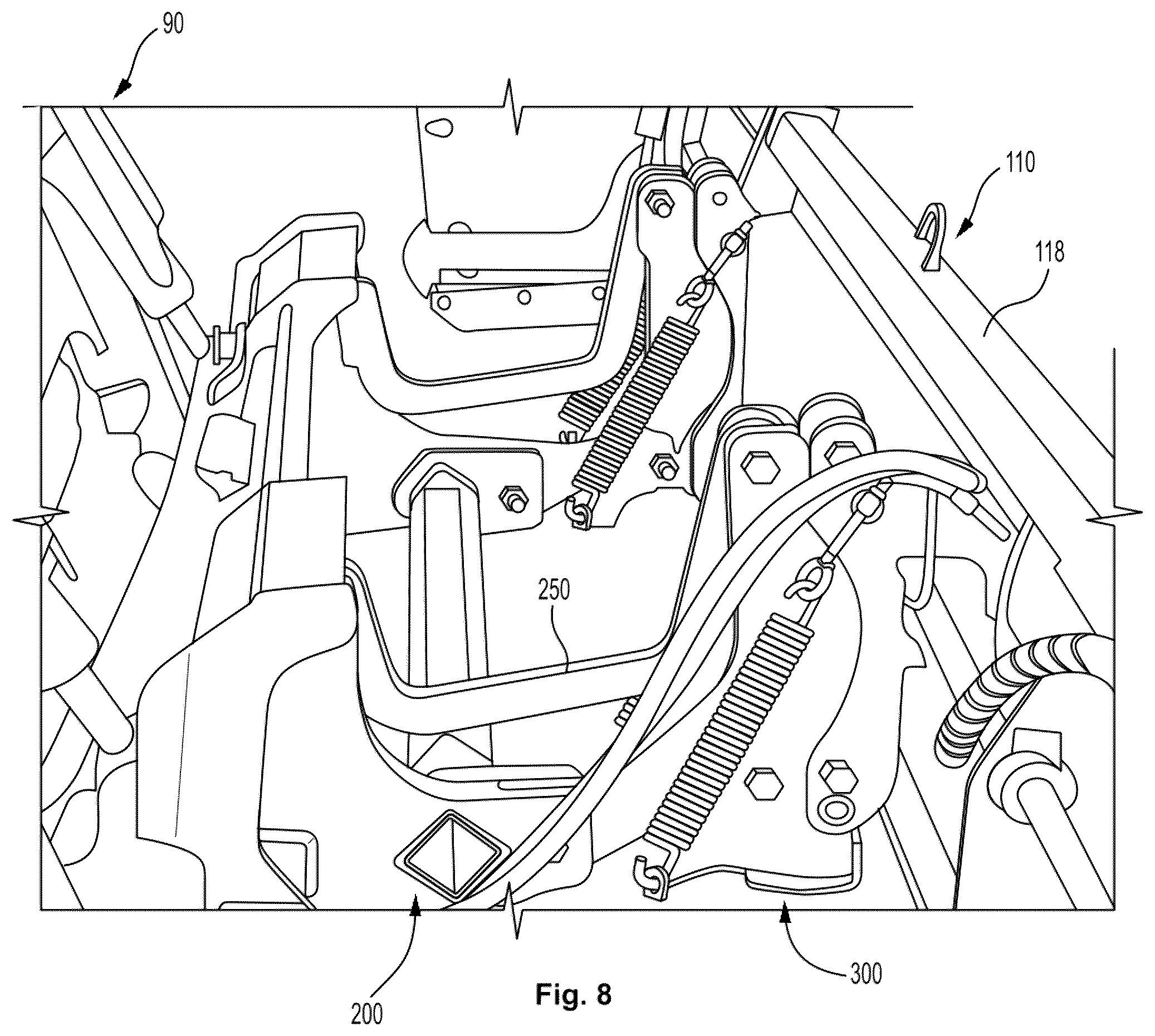 Patent US12410571 Figure 7 – Ground following snow plow attachment