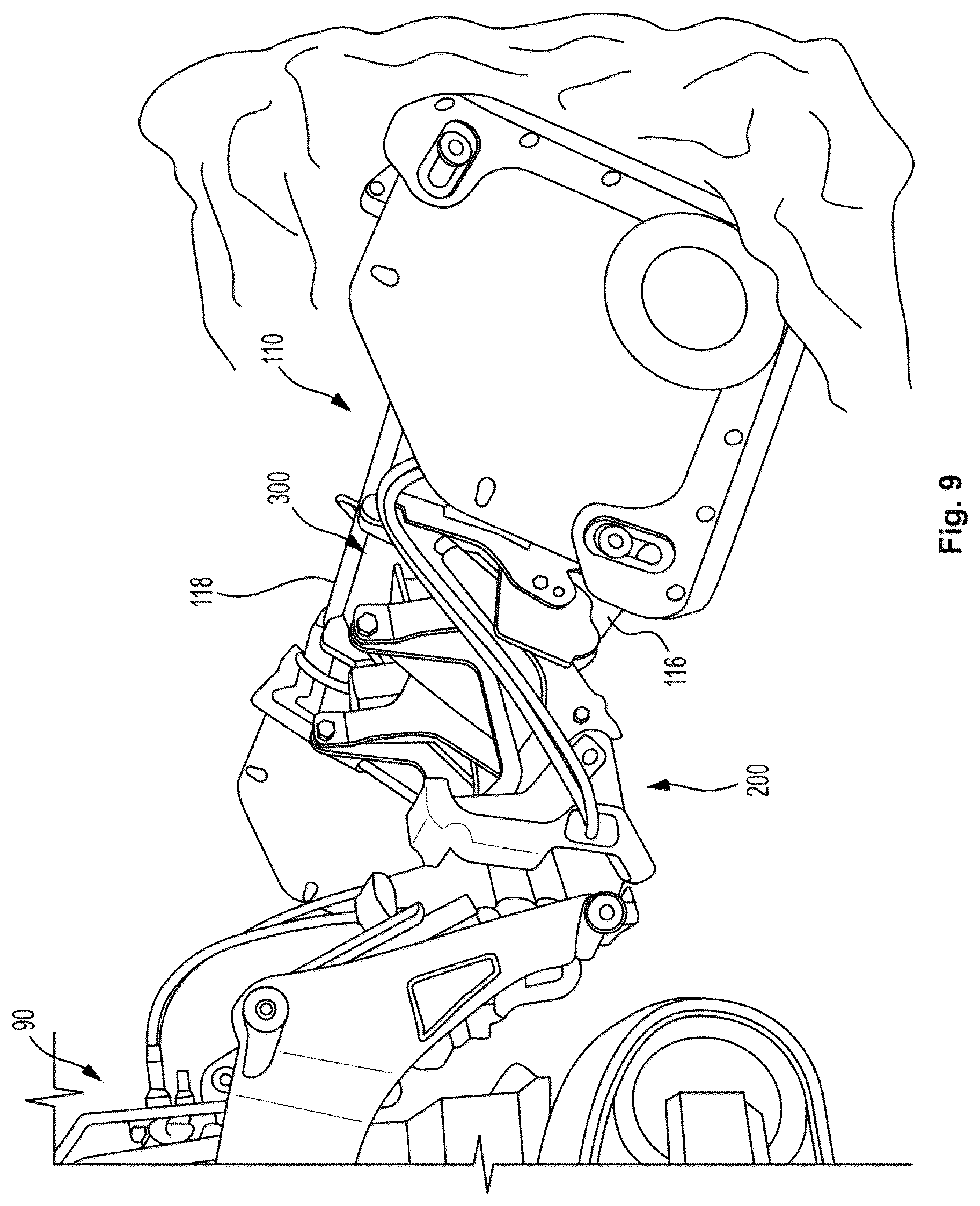 Patent US12410571 Figure 8 – Ground following snow plow attachment