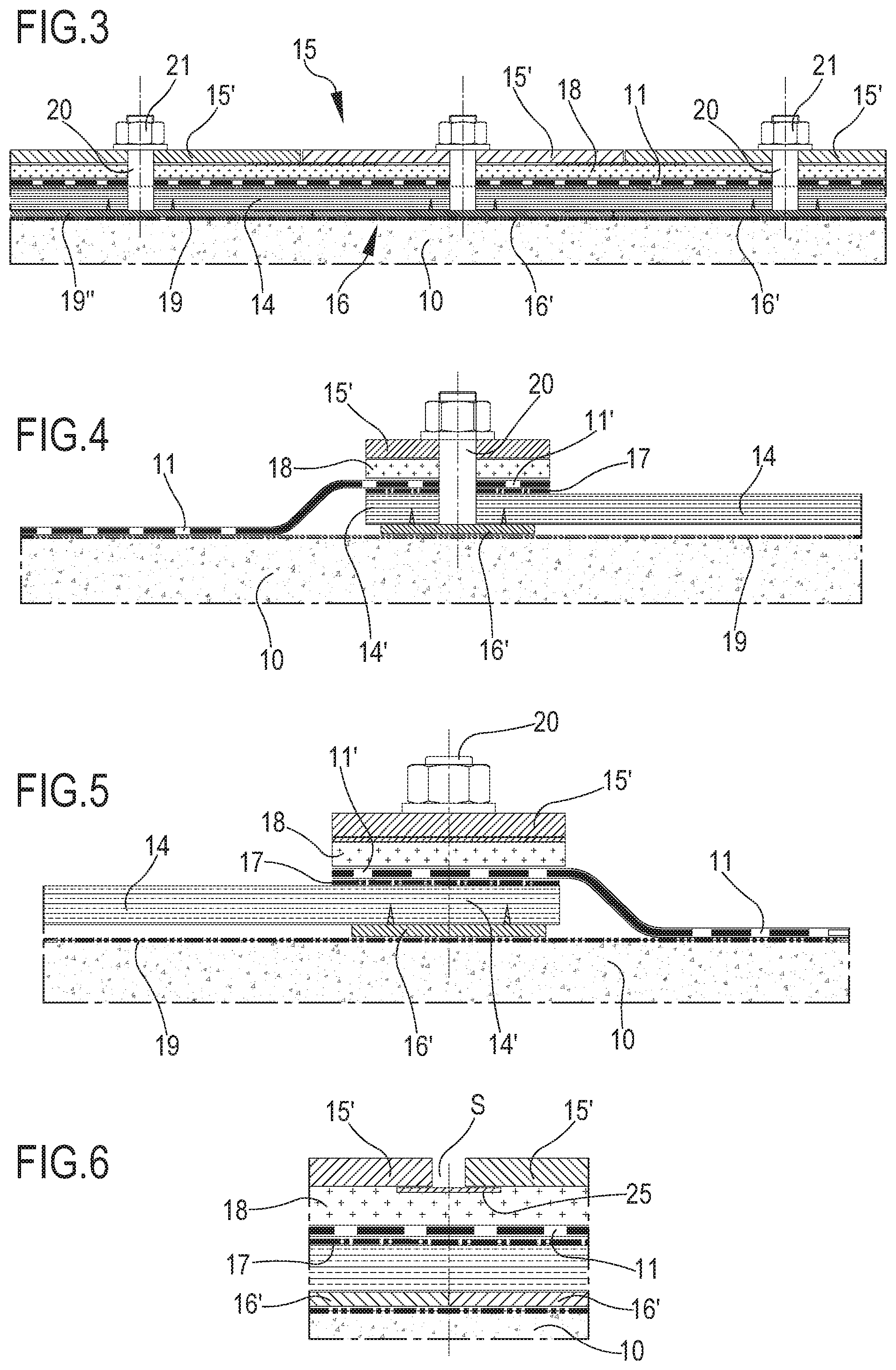 Patent US12410572 Figure 2 – System for the double-sealed connection of waterproofing panels for hydraulic works