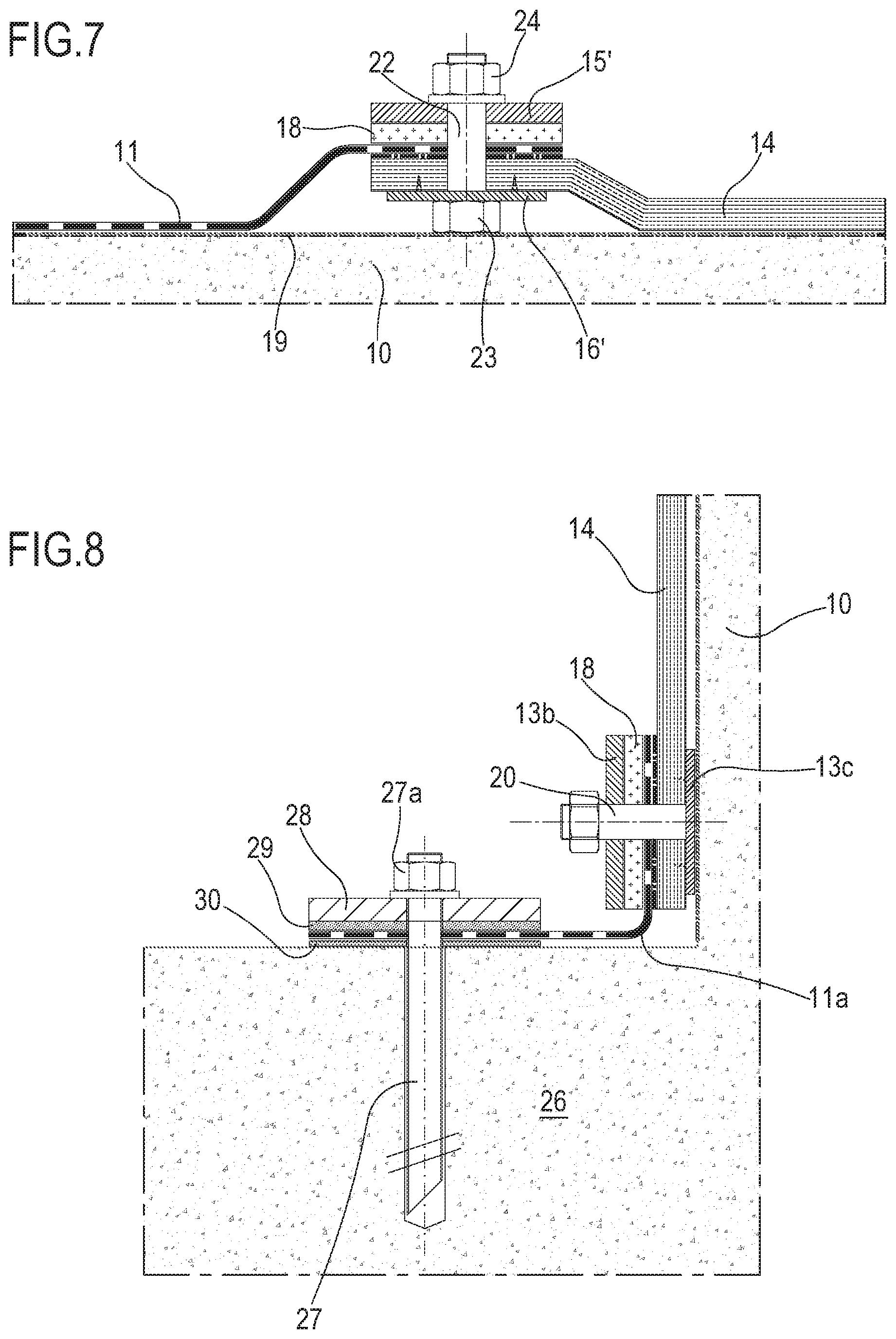 Patent US12410572 Figure 3 – System for the double-sealed connection of waterproofing panels for hydraulic works