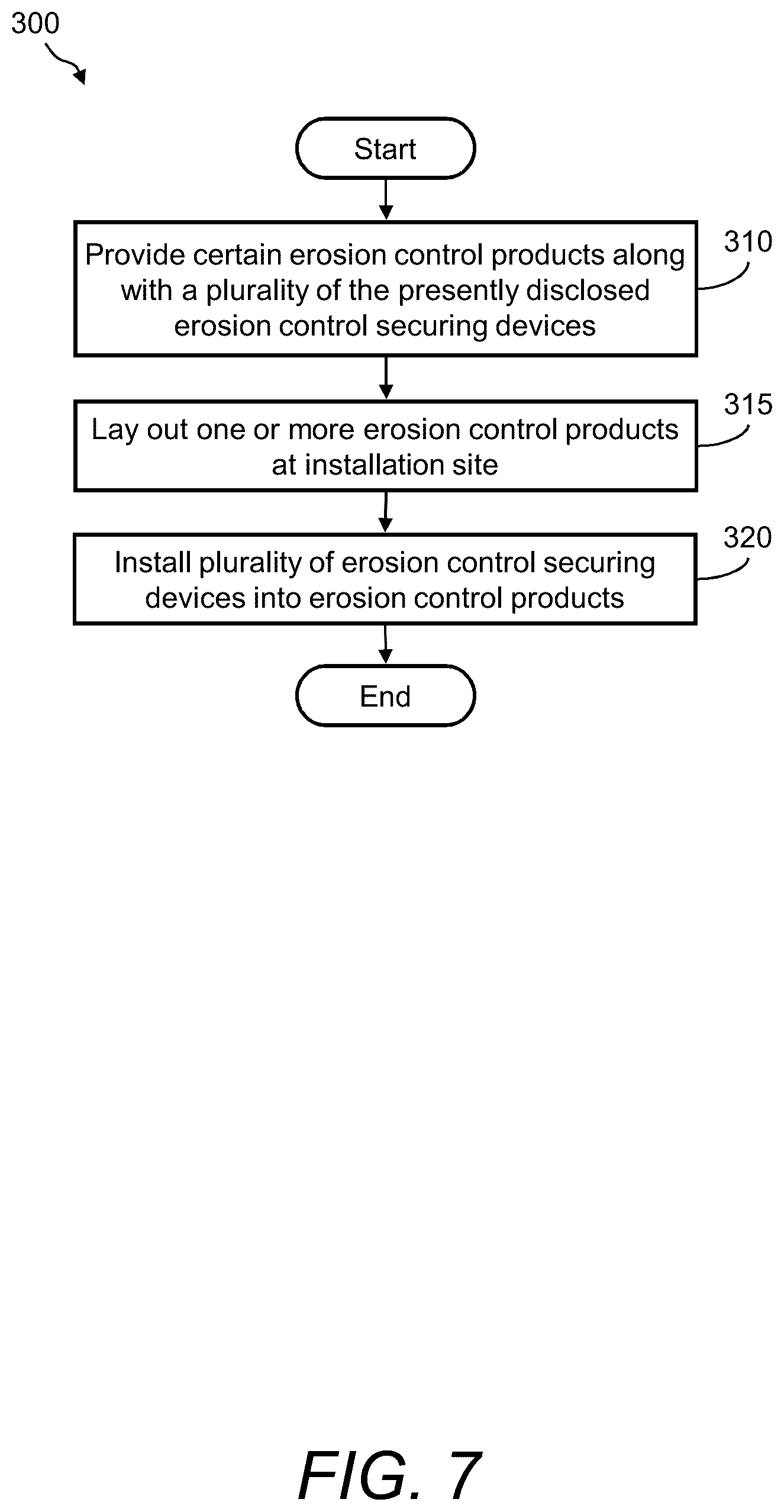 Patent US12410575 Figure 7 – Erosion control securing apparatus and method