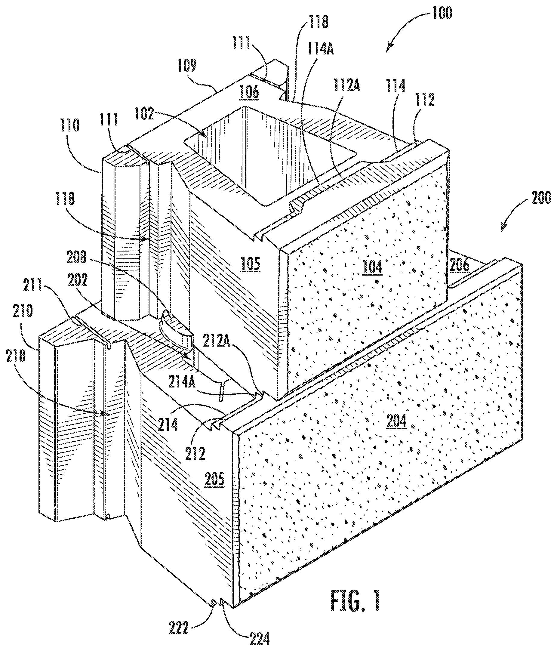 Patent US12410576 Figure 1 – Supporting masonry block