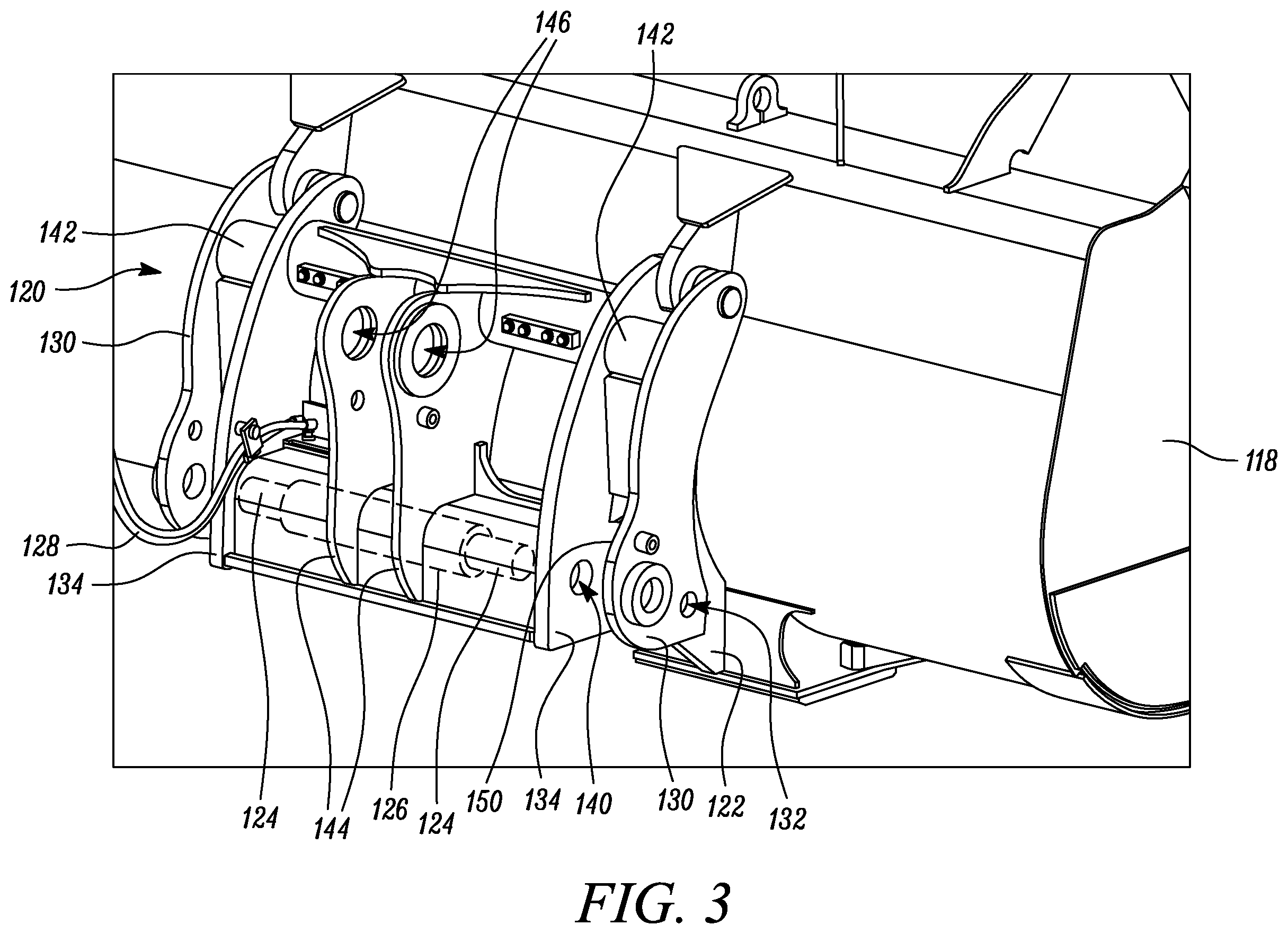 Patent US12410579 Figure 3 – Coupler unit for work machine