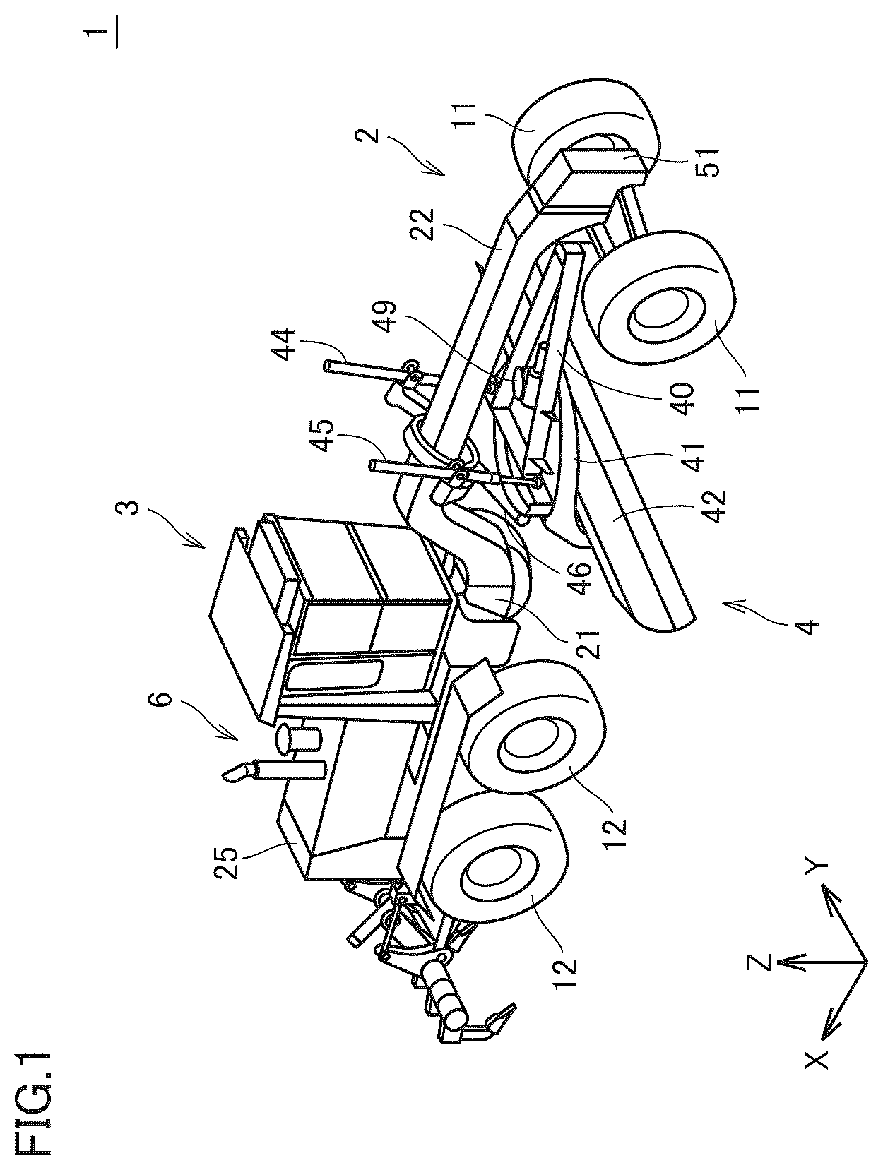 Patent US12410582 Figure 1 – Motor grader and method of controlling motor grader