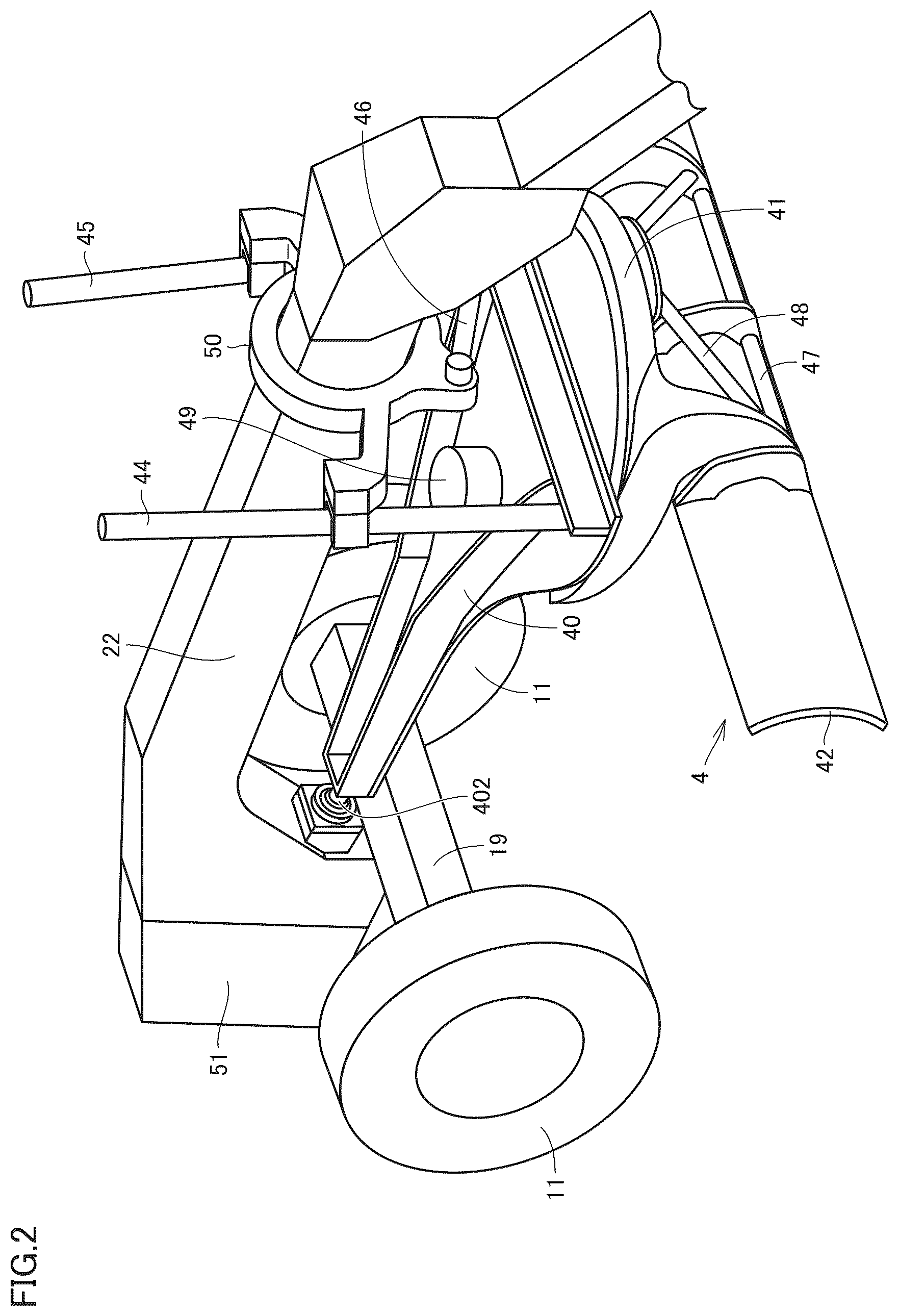 Patent US12410582 Figure 2 – Motor grader and method of controlling motor grader