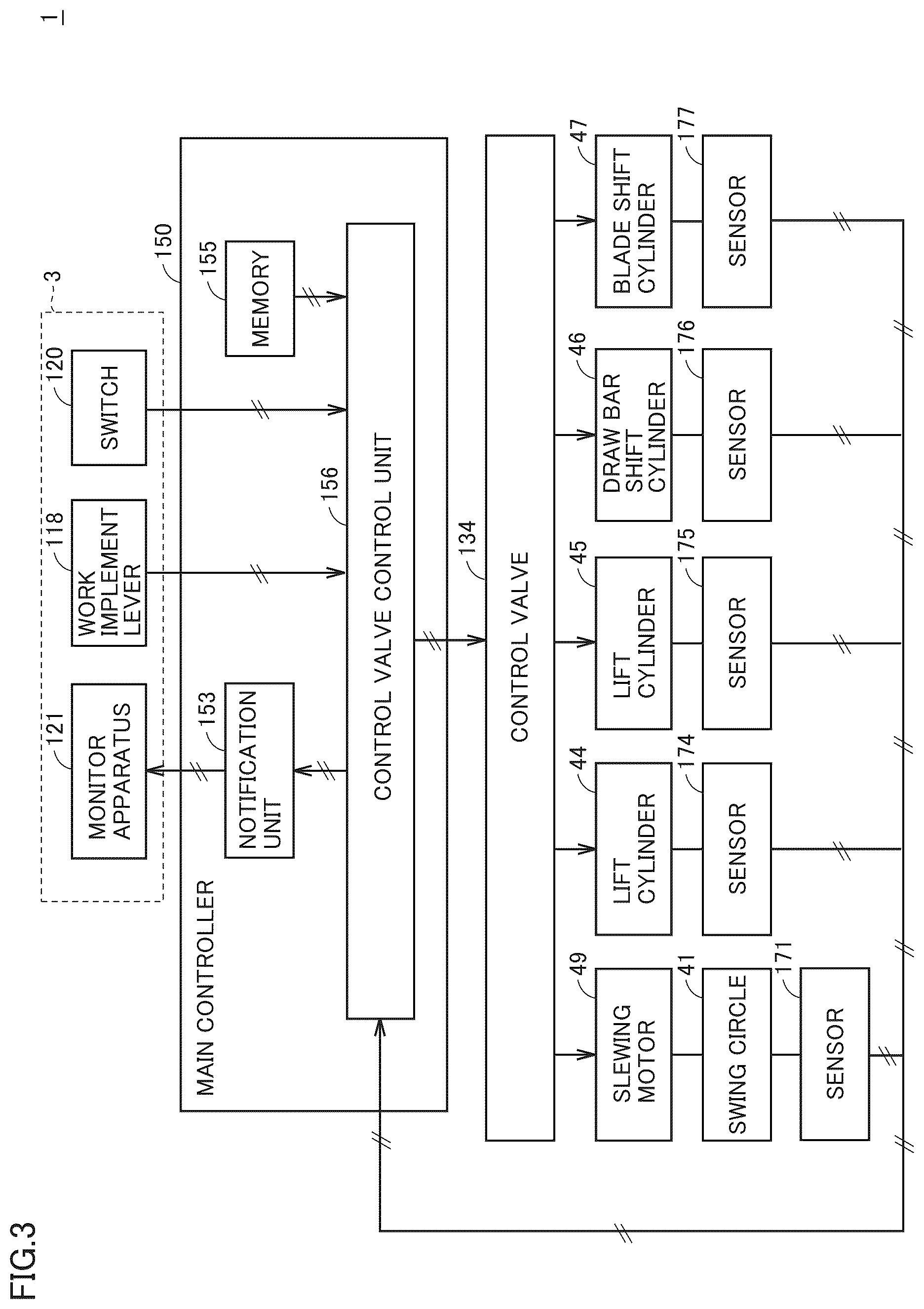 Patent US12410582 Figure 3 – Motor grader and method of controlling motor grader