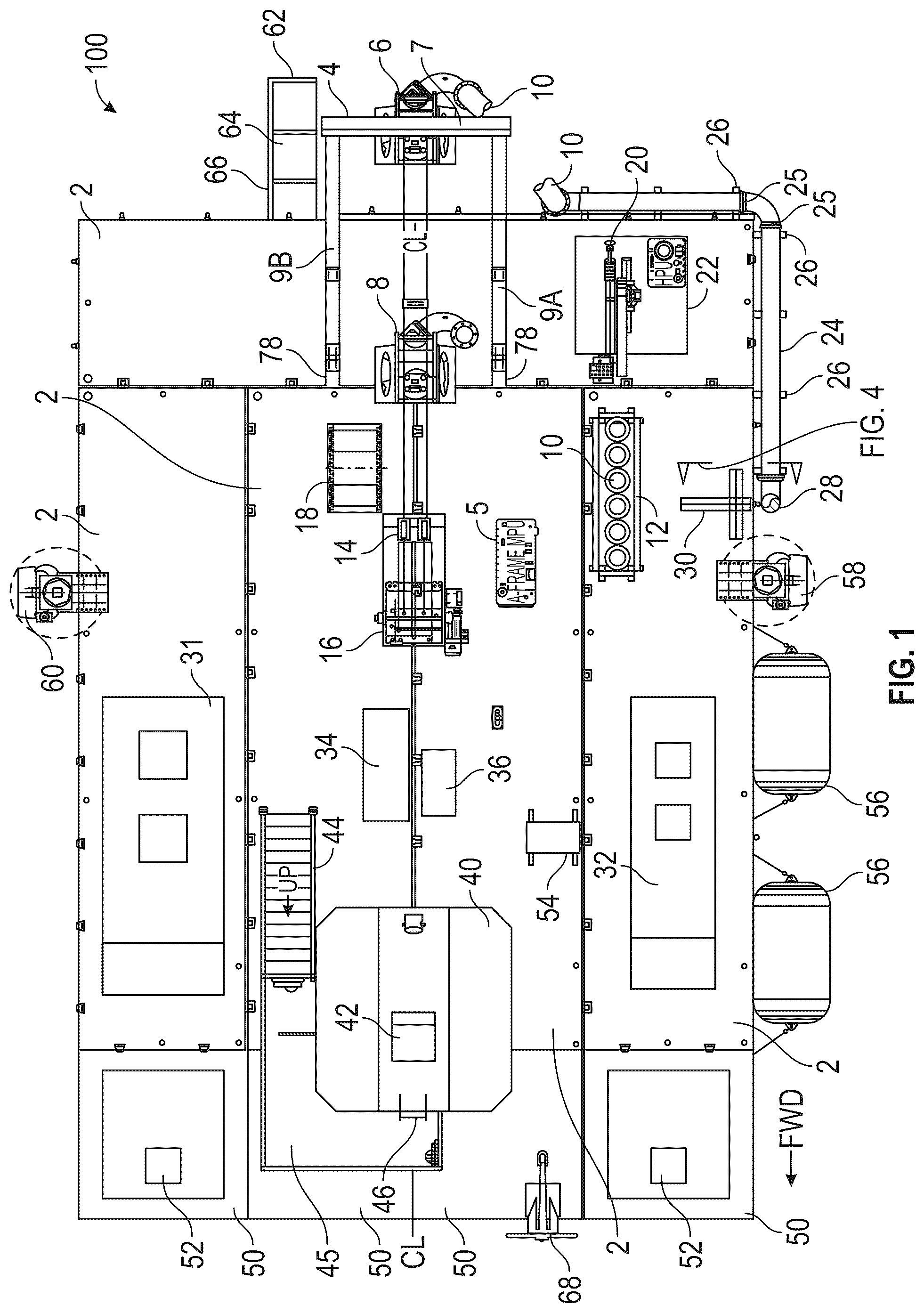 Patent US12410583 Figure 1 – Marine vessels and methods of using same