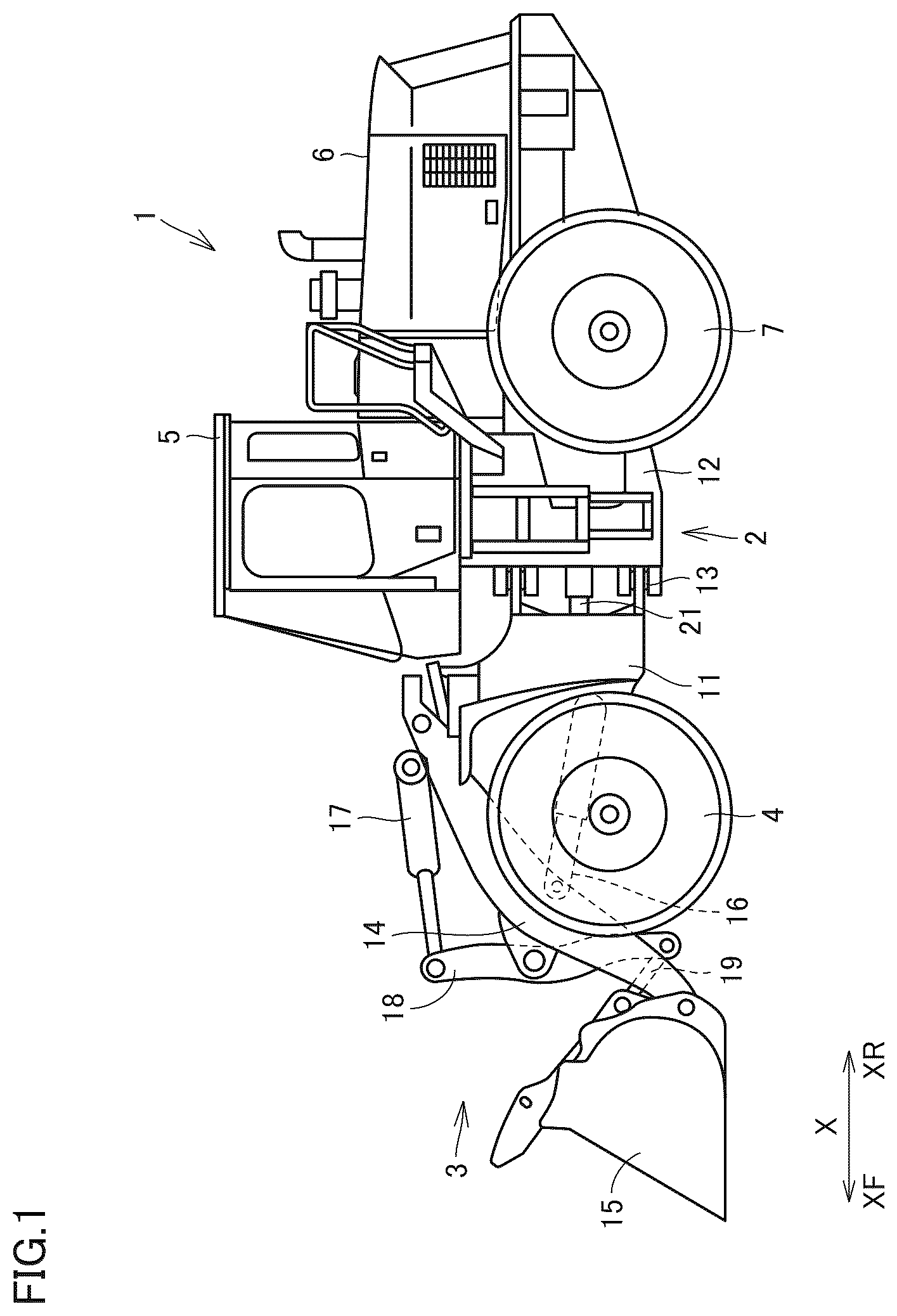 Patent US12410585 Figure 1 – Work machine