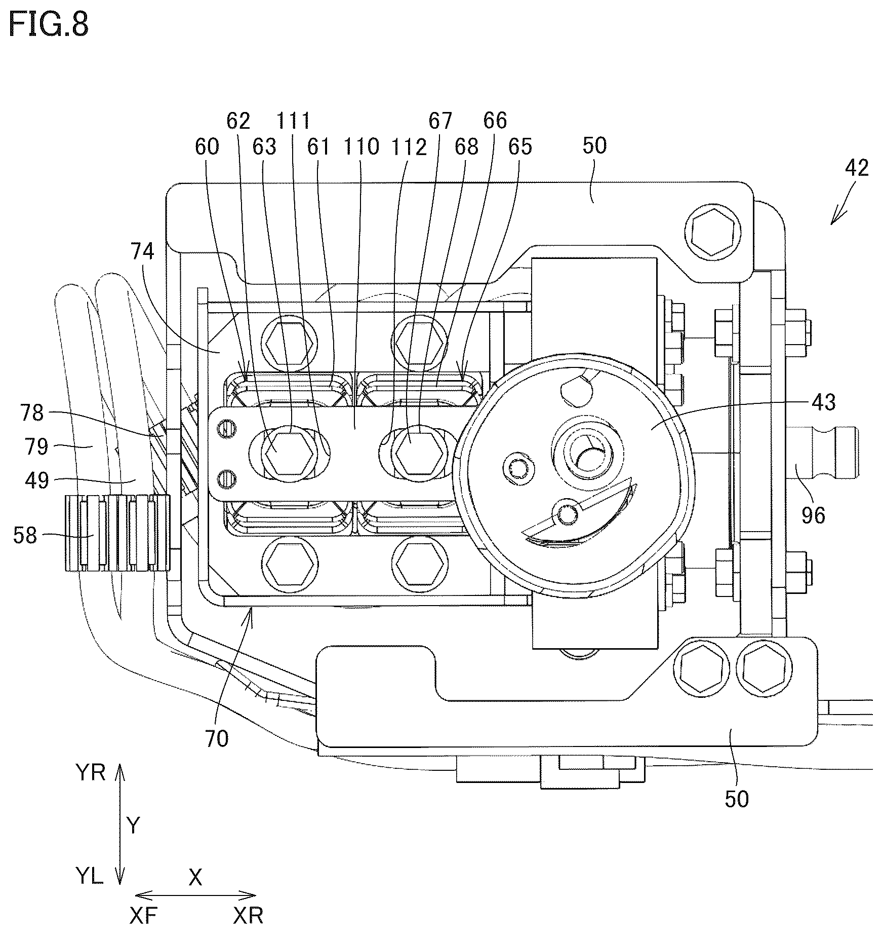Patent US12410585 Figure 8 – Work machine