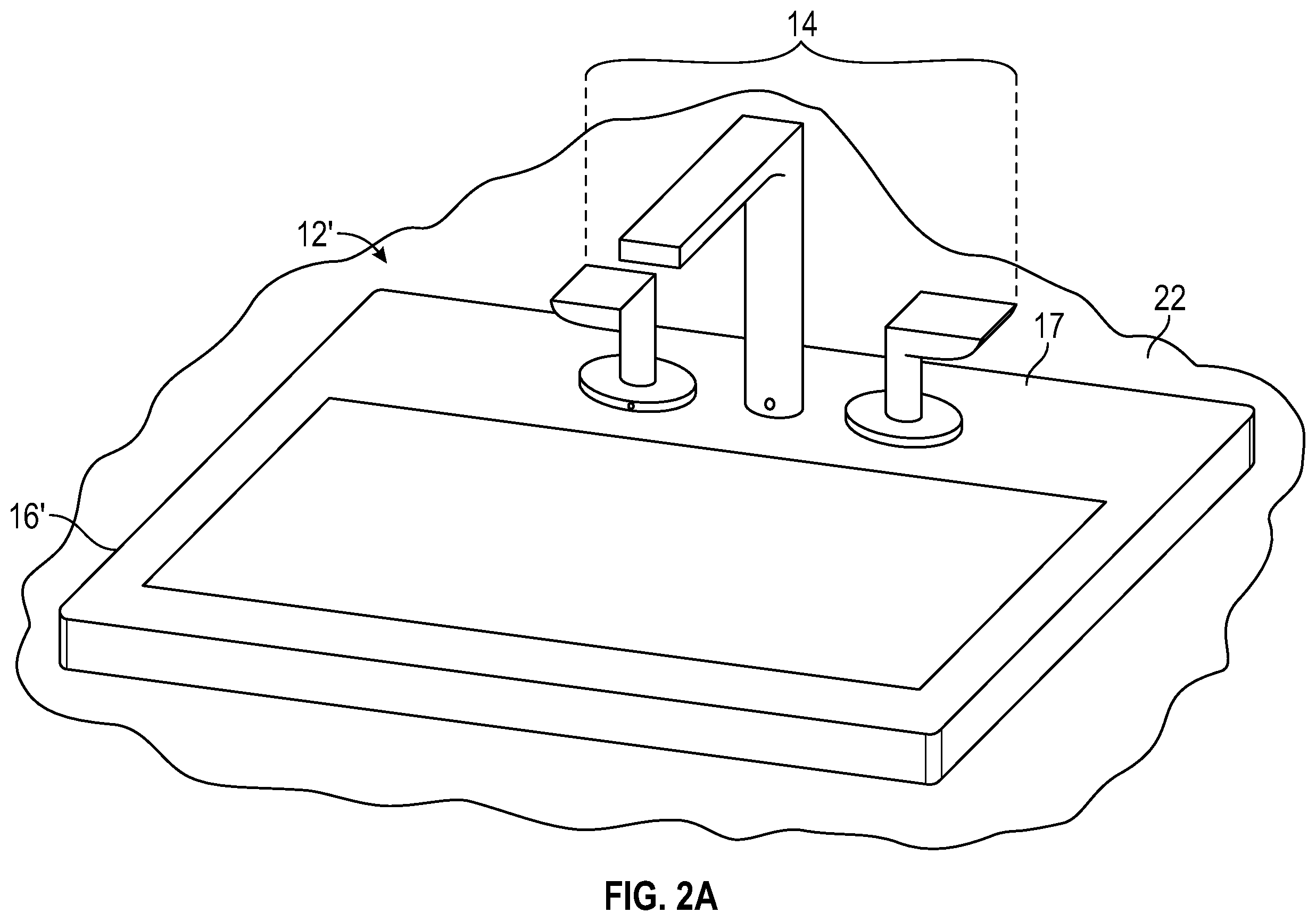 Patent US12410593 Figure 3 – Mounting assembly for use with a plumbing fixture