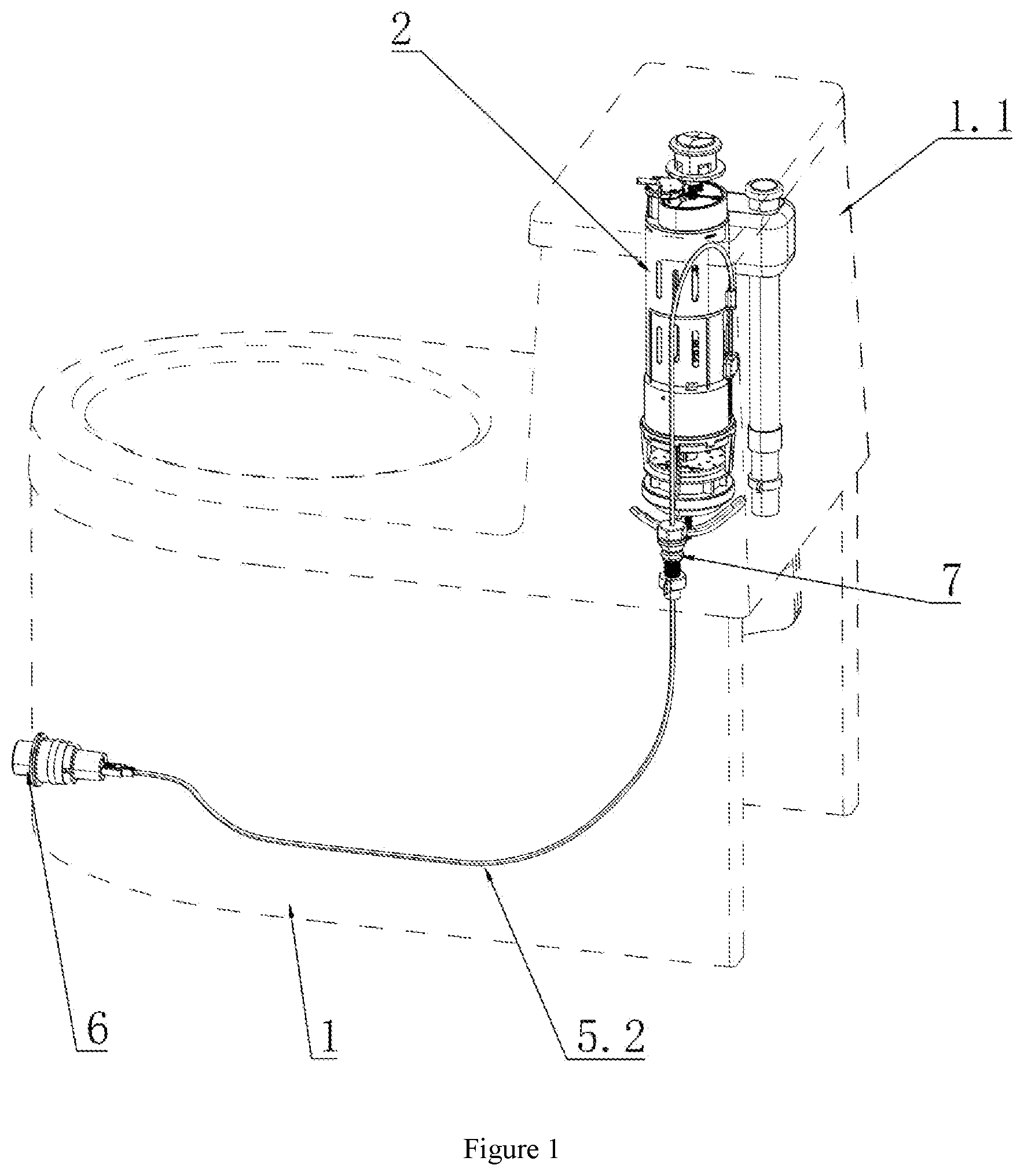 Patent US12410597 — Dual-control flushing device — Figure 1