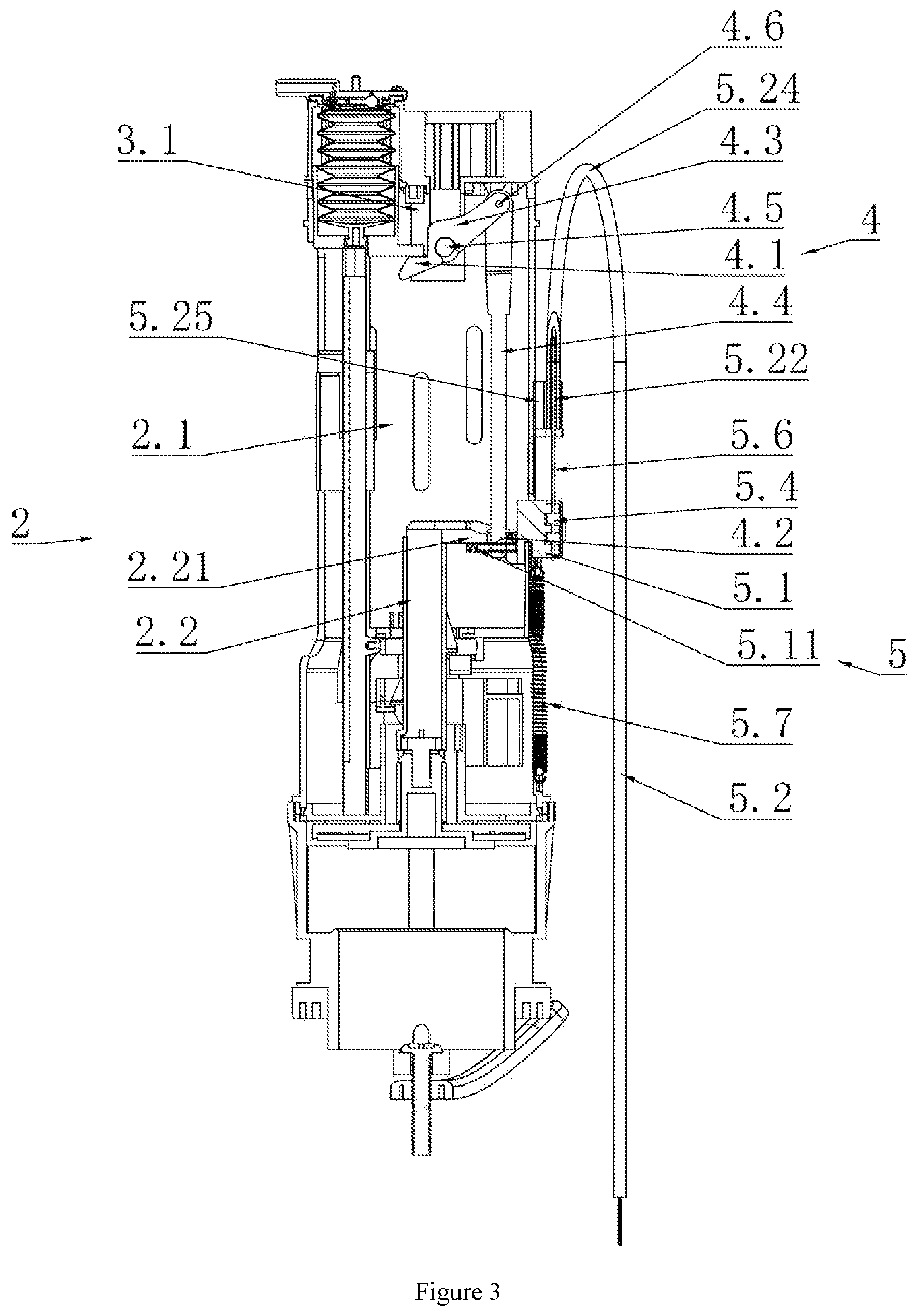 Patent US12410597 Figure 3 – Dual-control flushing device