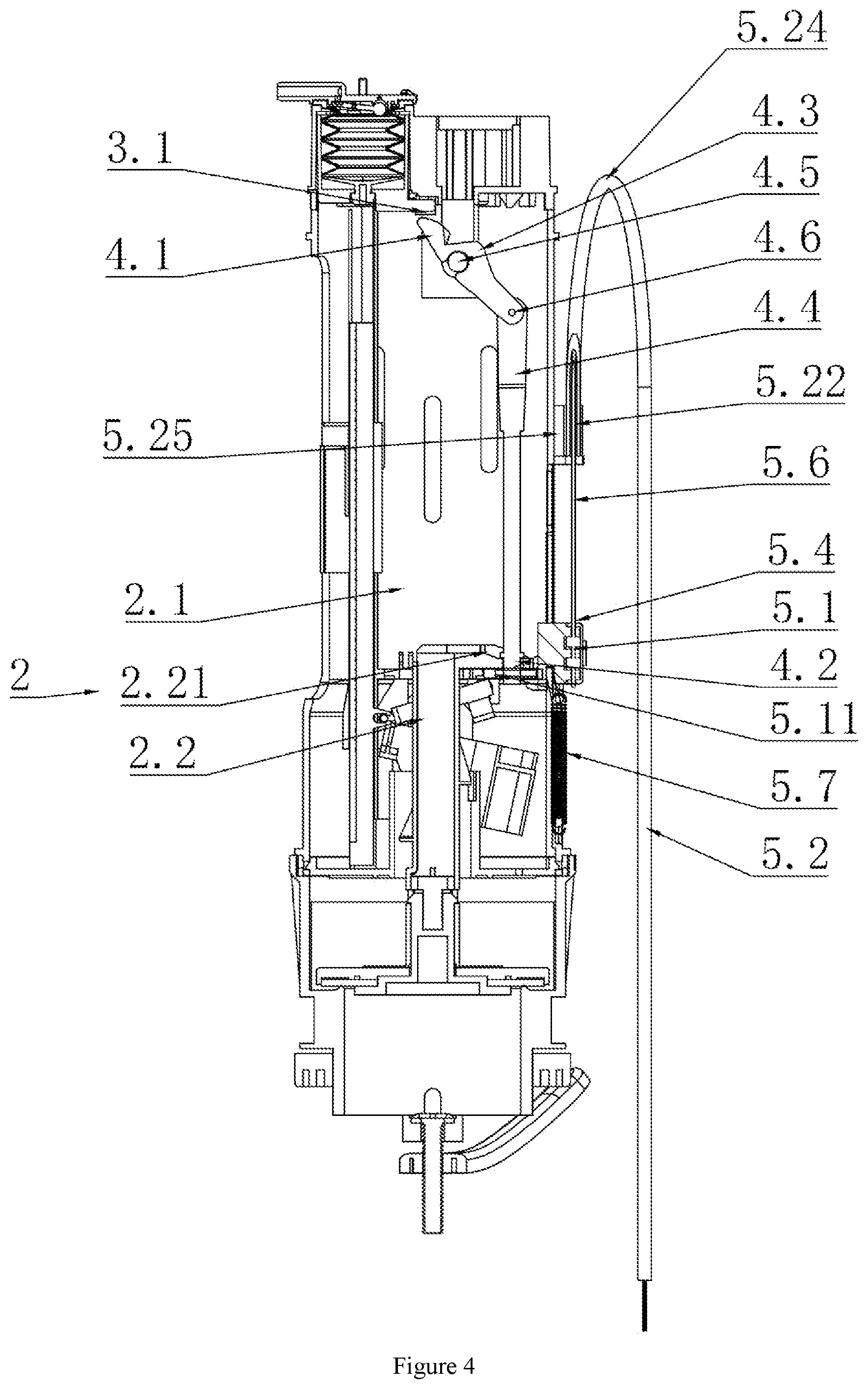 Patent US12410597 Figure 4 – Dual-control flushing device