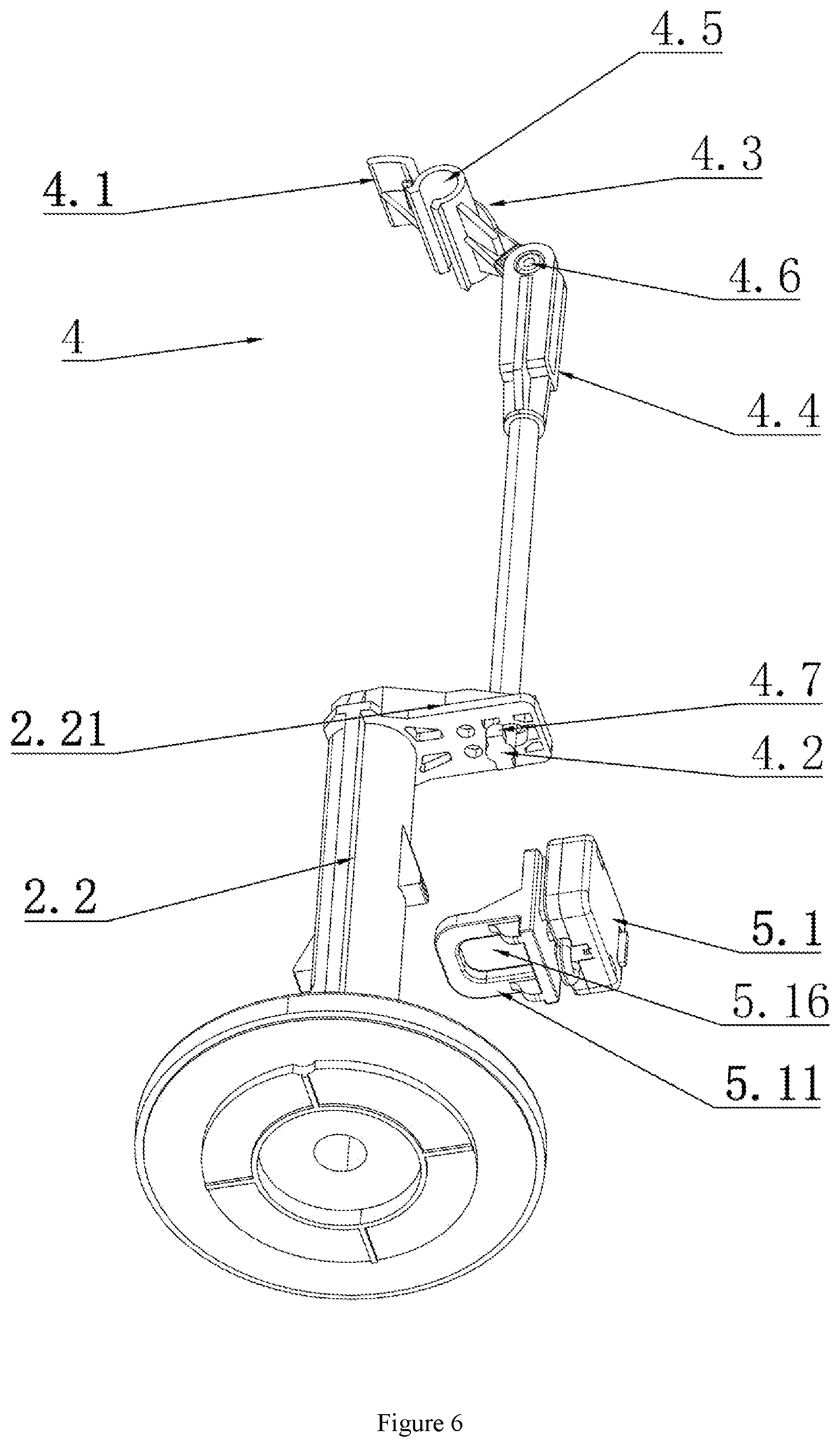 Patent US12410597 Figure 6 – Dual-control flushing device