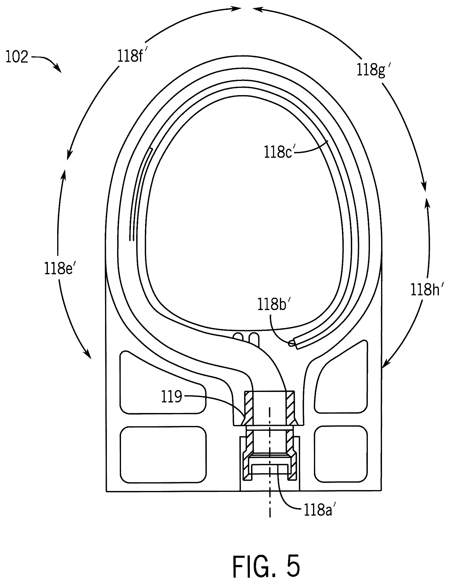 Patent US12410598 Figure 4 – Toilet arrangement for swirl flushing