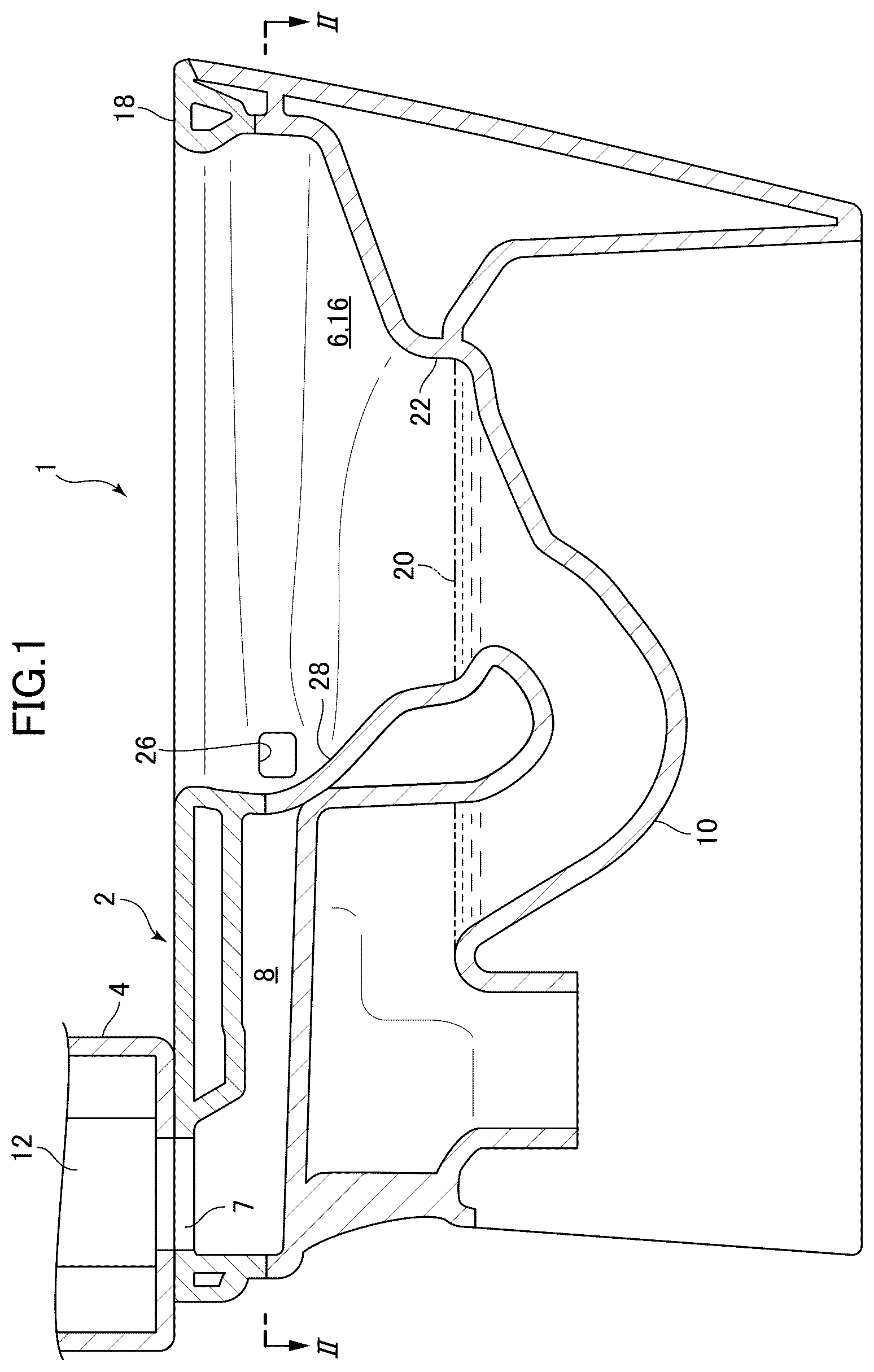 Patent US12410599 Figure 1 – Flush toilet