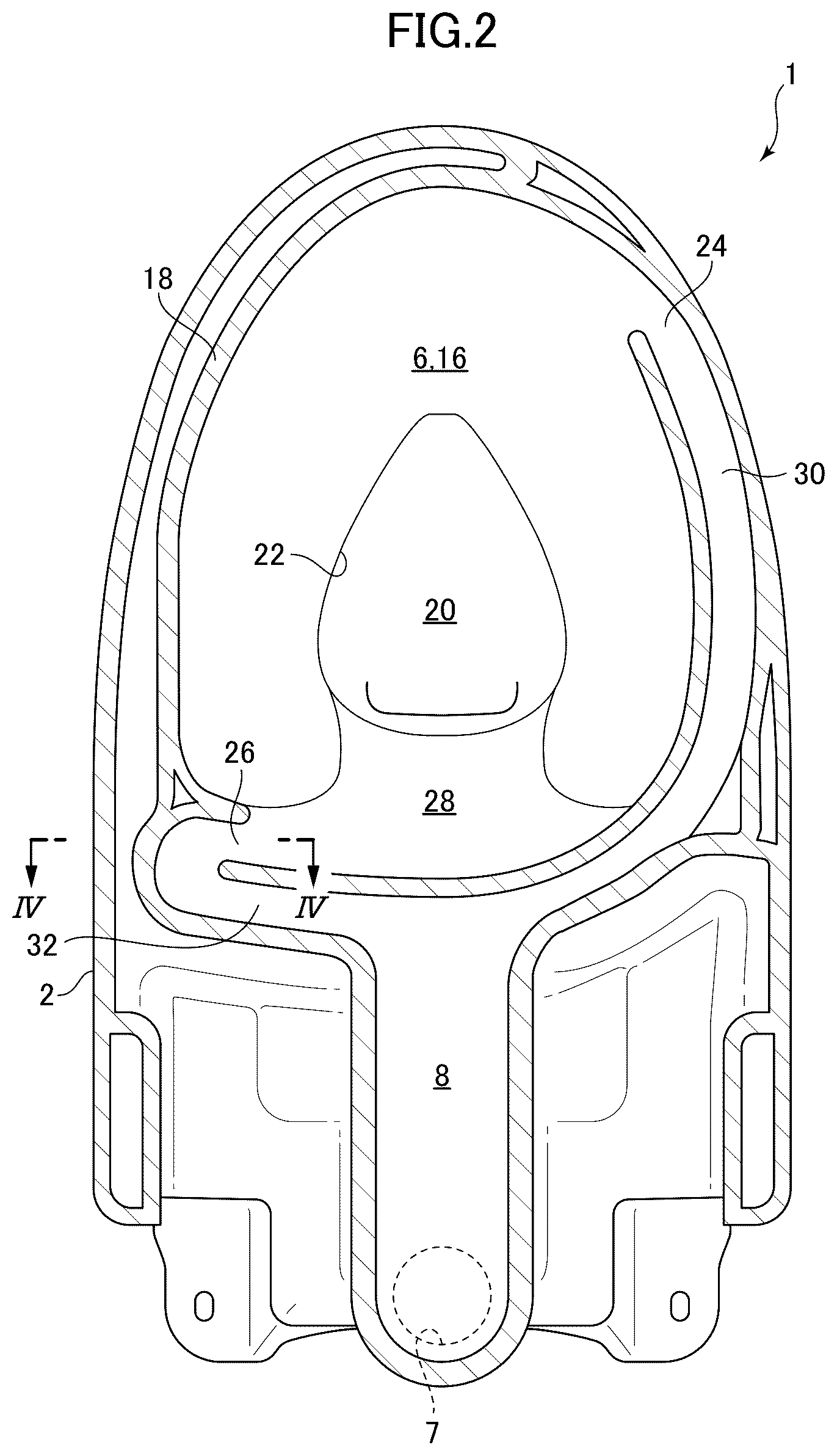 Patent US12410599 Figure 2 – Flush toilet