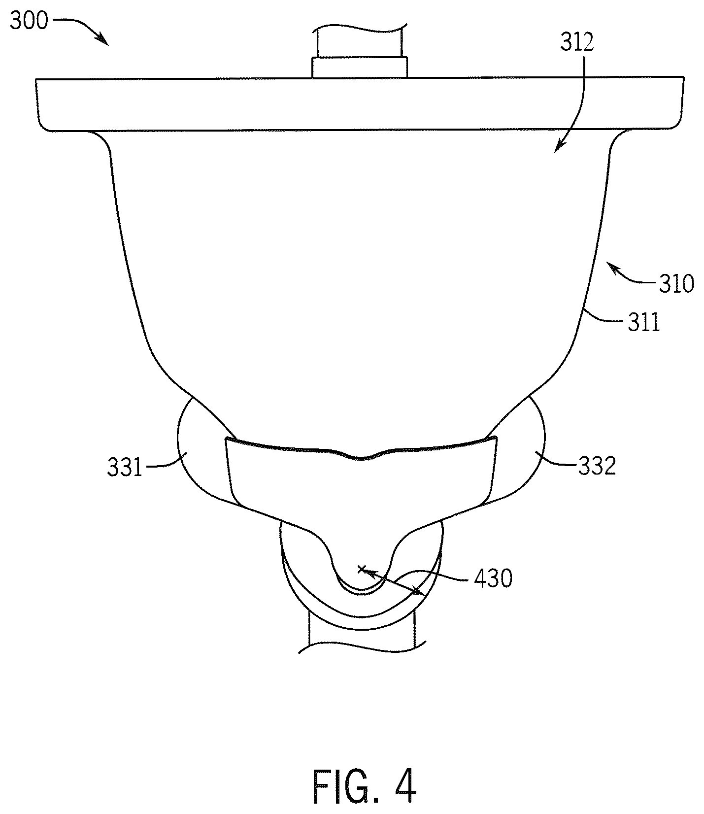 Patent US12410600 Figure 4 – Toilet with canned sump