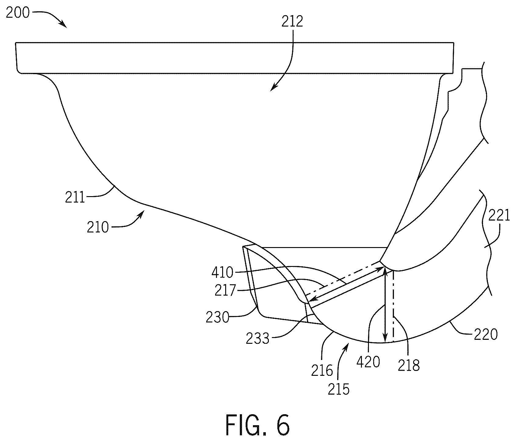 Patent US12410600 Figure 6 – Toilet with canned sump