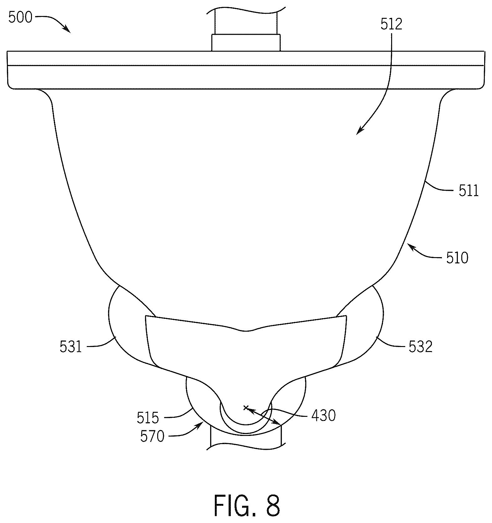 Patent US12410600 Figure 8 – Toilet with canned sump