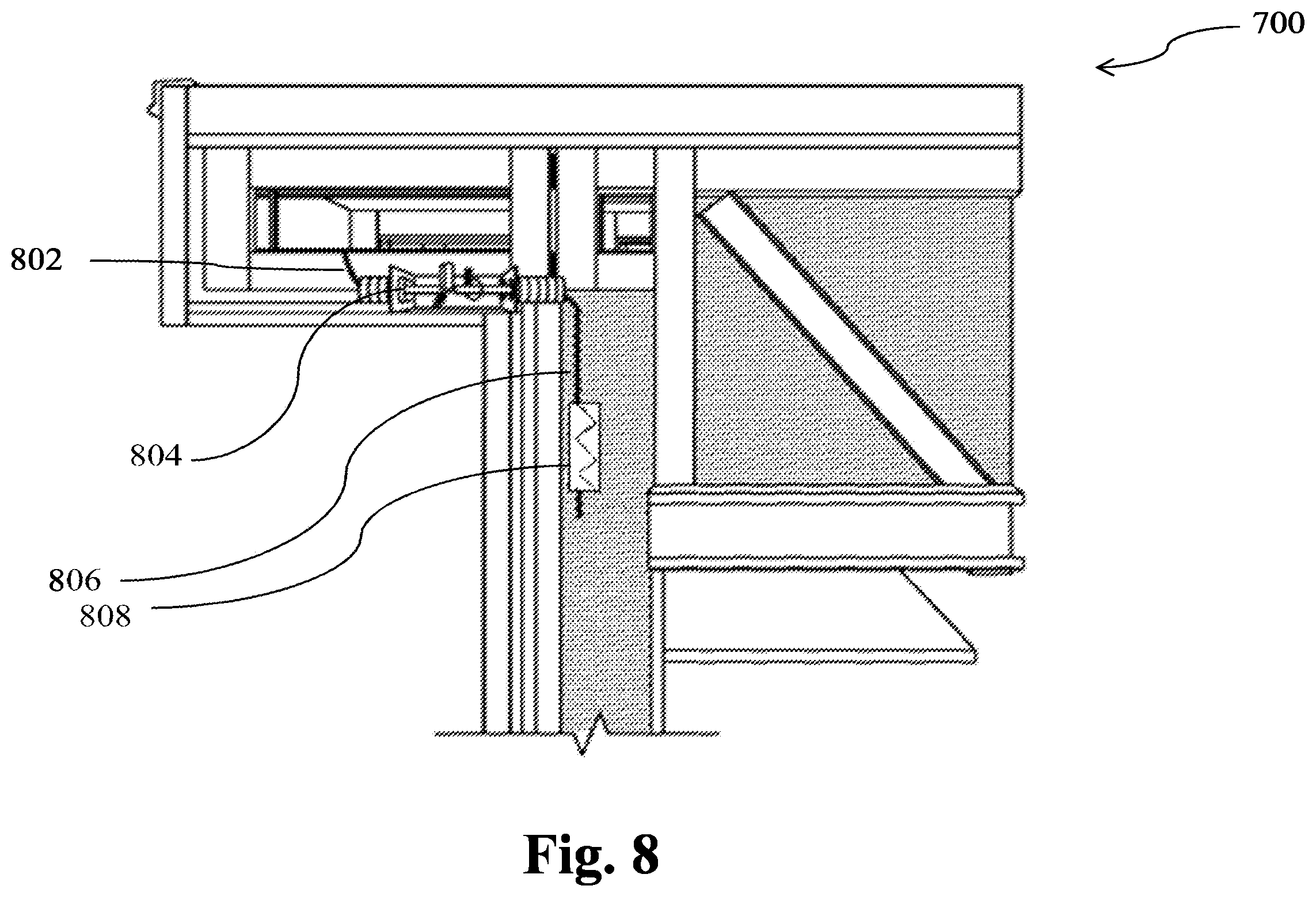 Patent US12410602 Figure 8 – Method and arrangement for constructing and interconnecting prefabricated building modules