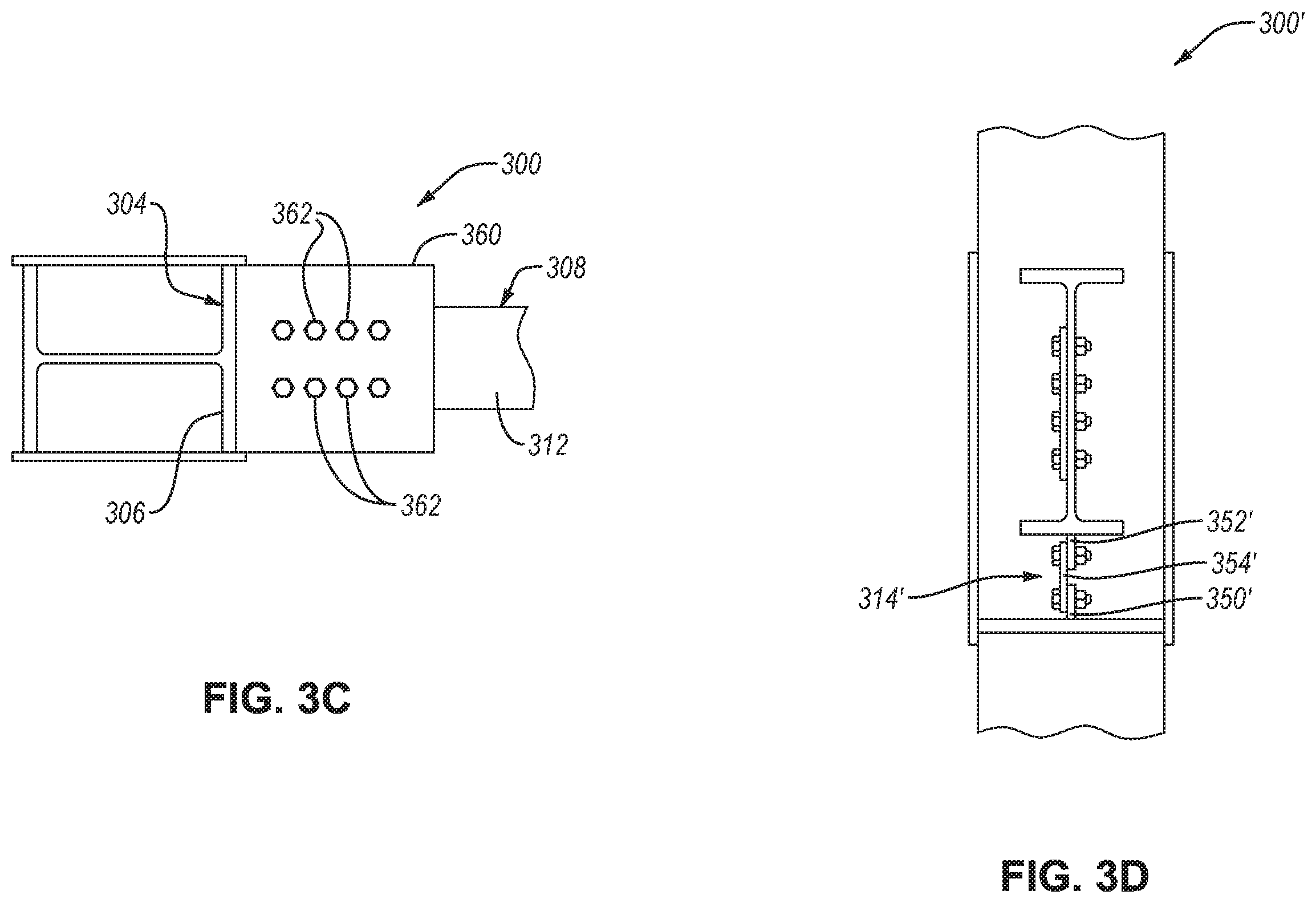 Patent US12410603 Figure 5 – Column-to-beam connection systems including a shear component