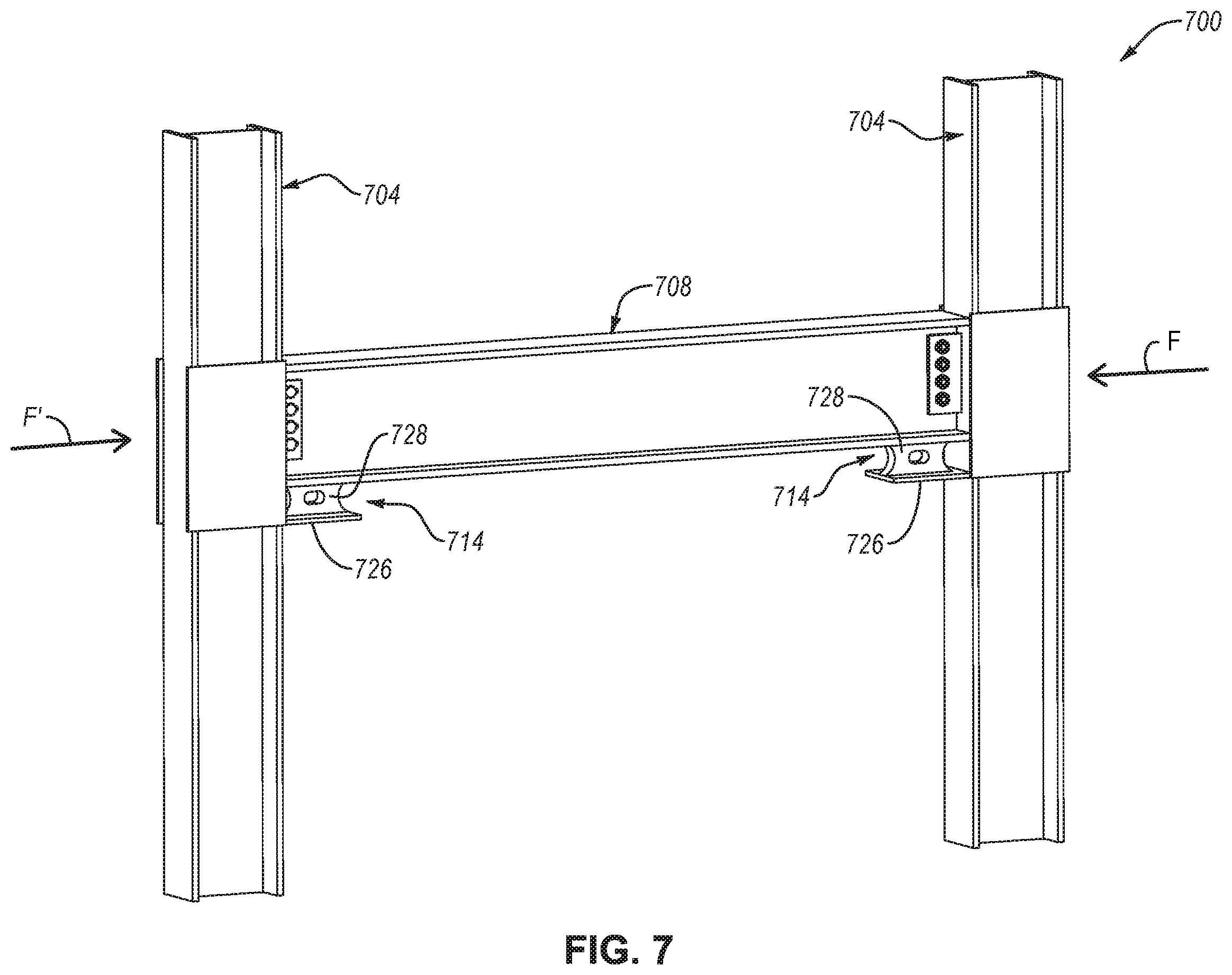 Patent US12410603 Figure 8 – Column-to-beam connection systems including a shear component